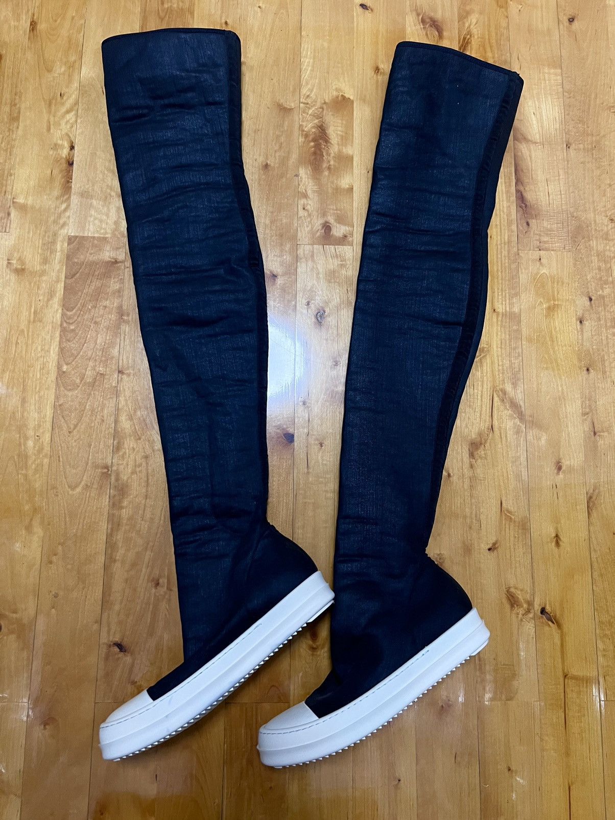 Rick Owens Drkshdw Rick owens waxed thigh high stocking ramones Size US 6.5 / IT 36.5 - 3 Thumbnail