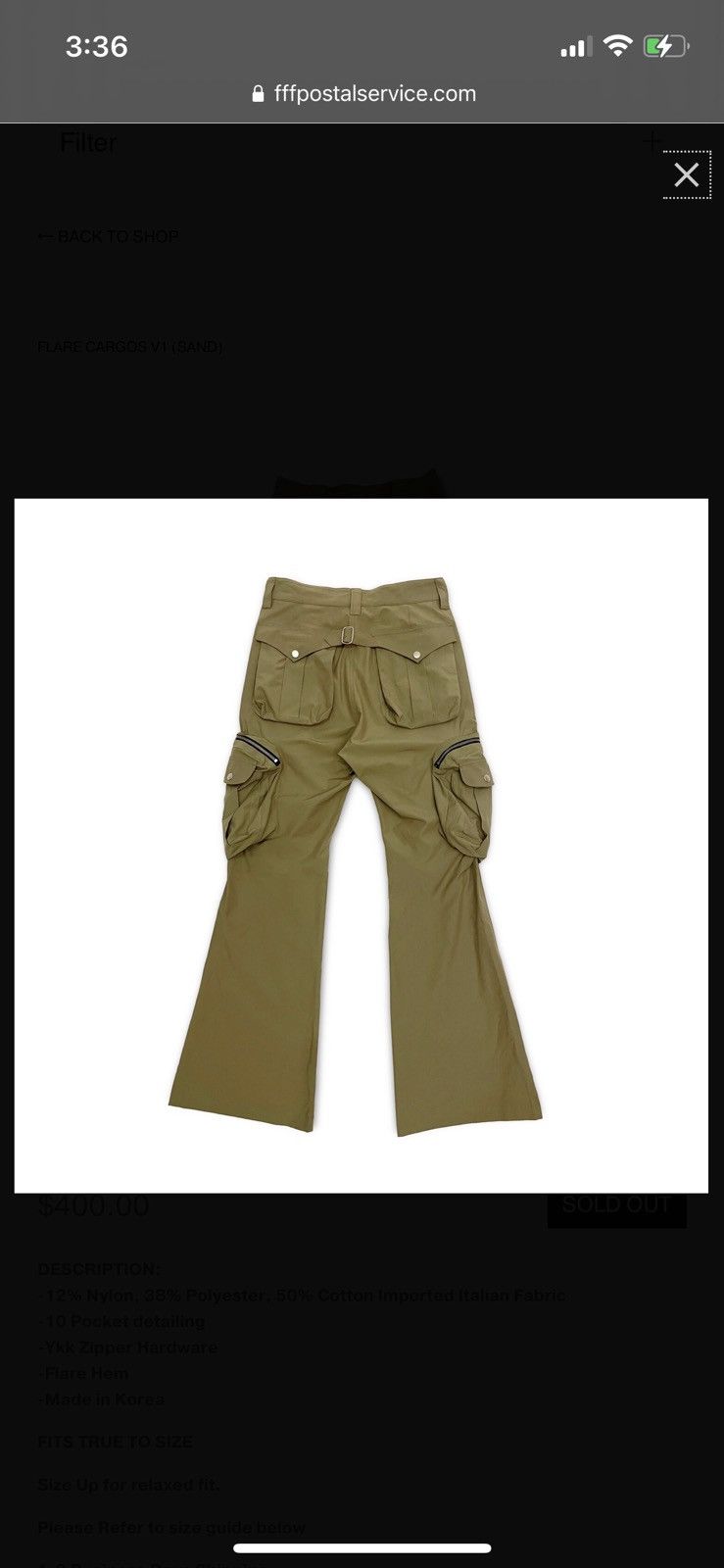 FFFPostalservice Flare Cargos V1 Sand