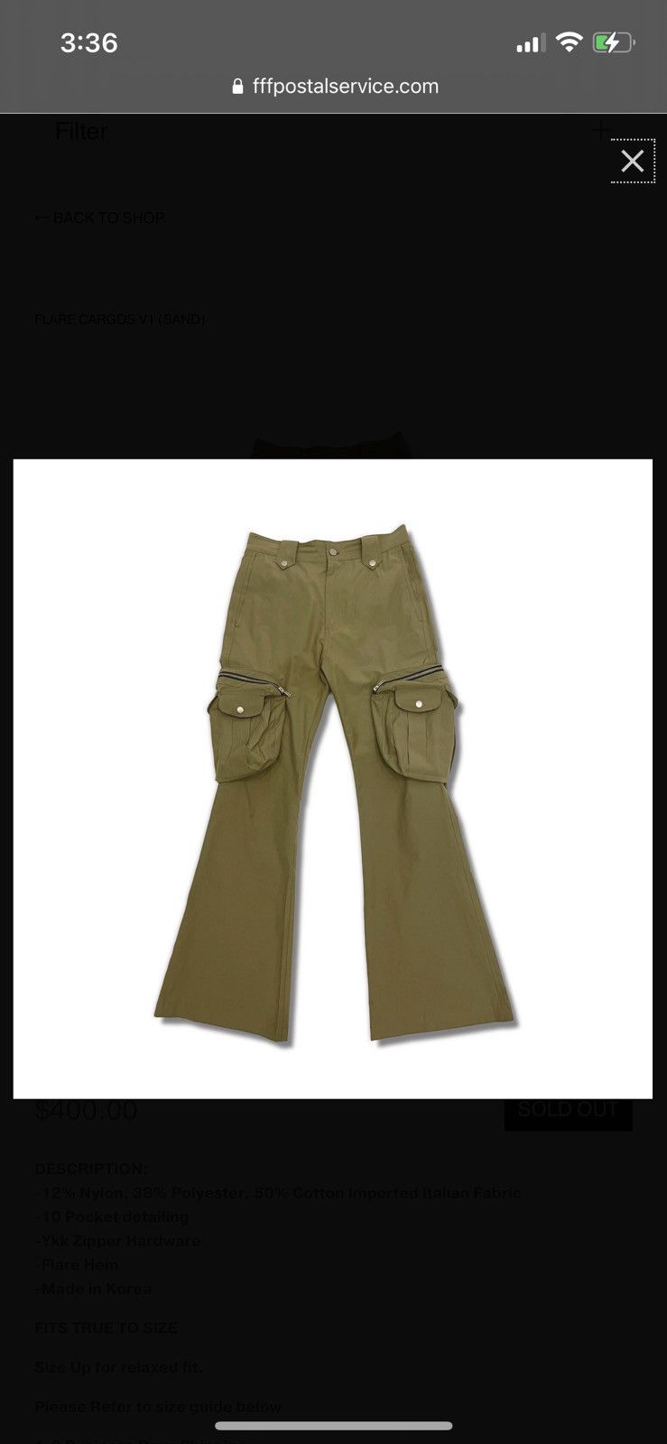 FFFPostalservice Flare Cargos V1 Sand