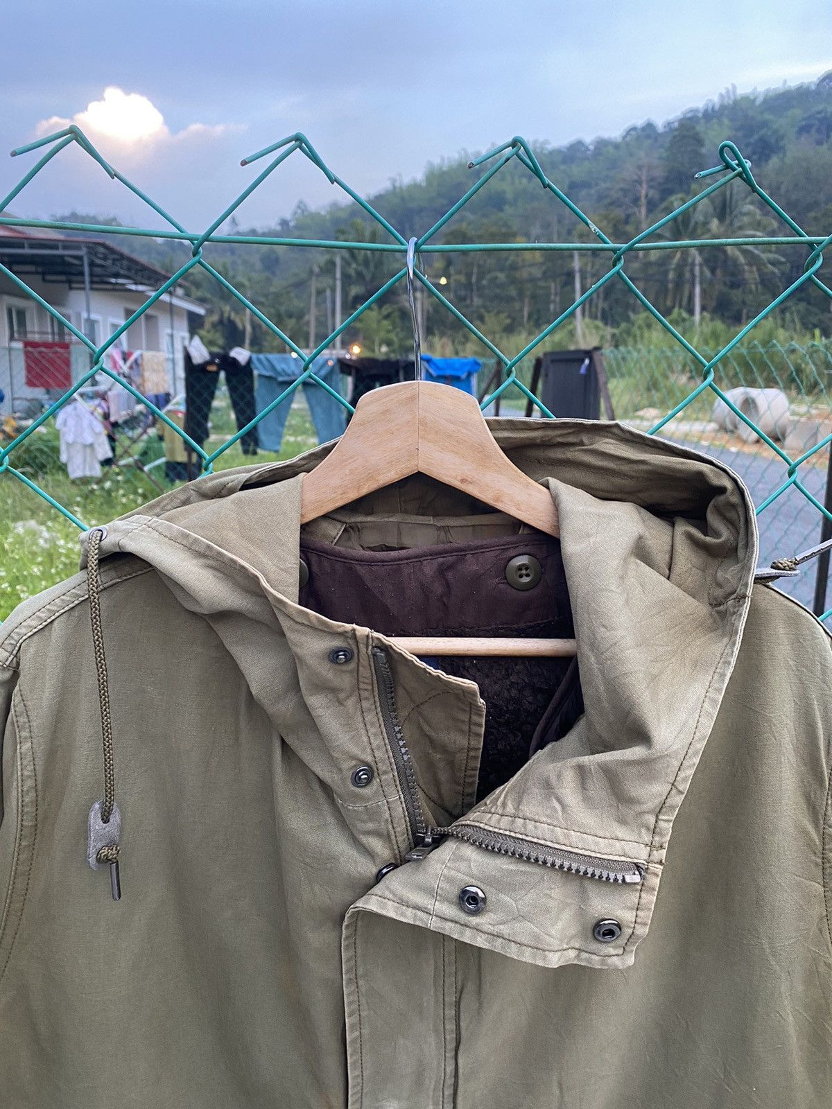 Japanese Brand Back Number M51 sun faded olive green parka Size US M / EU 48-50 / 2 - 7 Thumbnail