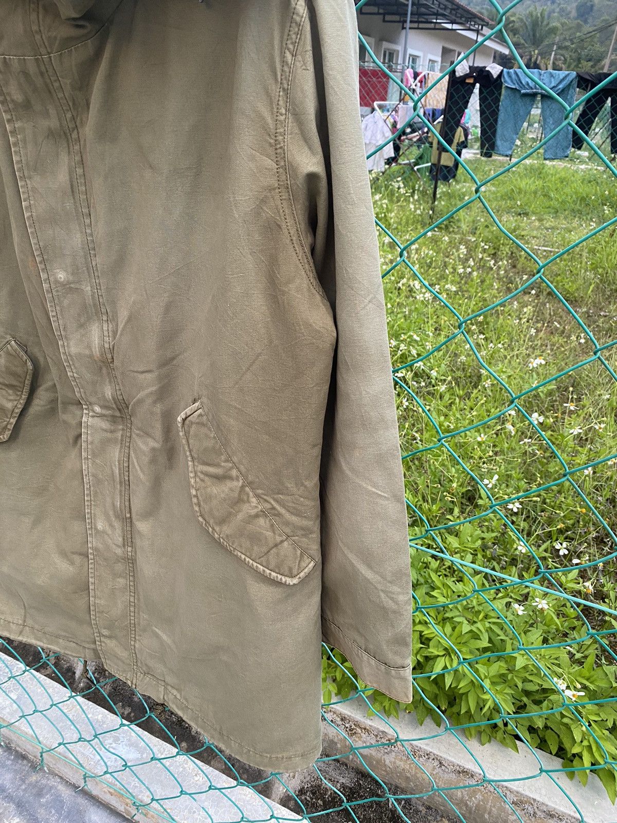 Japanese Brand Back Number M51 sun faded olive green parka Size US M / EU 48-50 / 2 - 5 Thumbnail