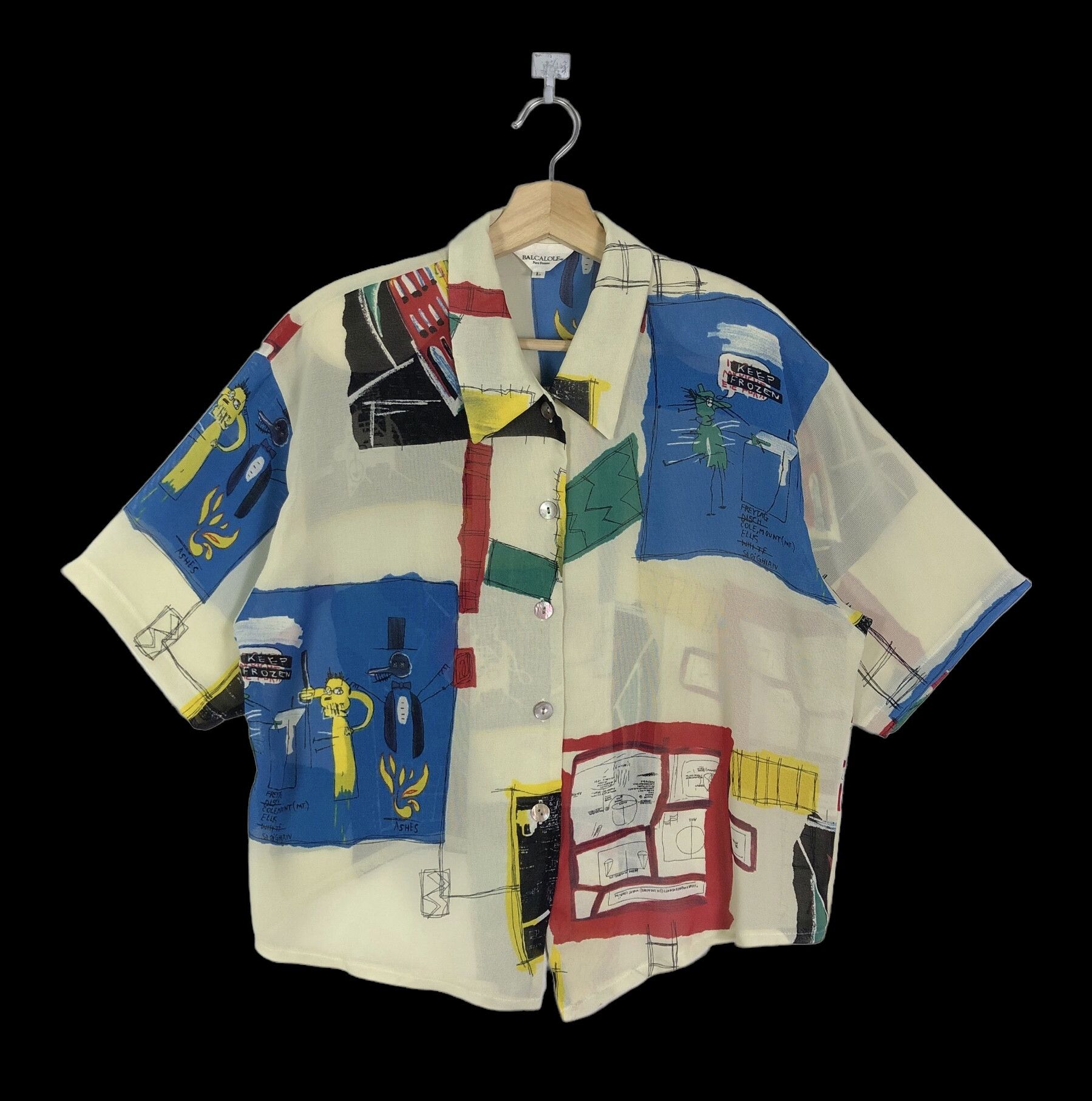 Jean-Michel Basquiat RARE🔥VINTAGE 80’S BASQUIAT X BALCALOLE PUREFEMME BUTTON UPS Size M / US 6-8 / IT 42-44 - 1 Thumbnail