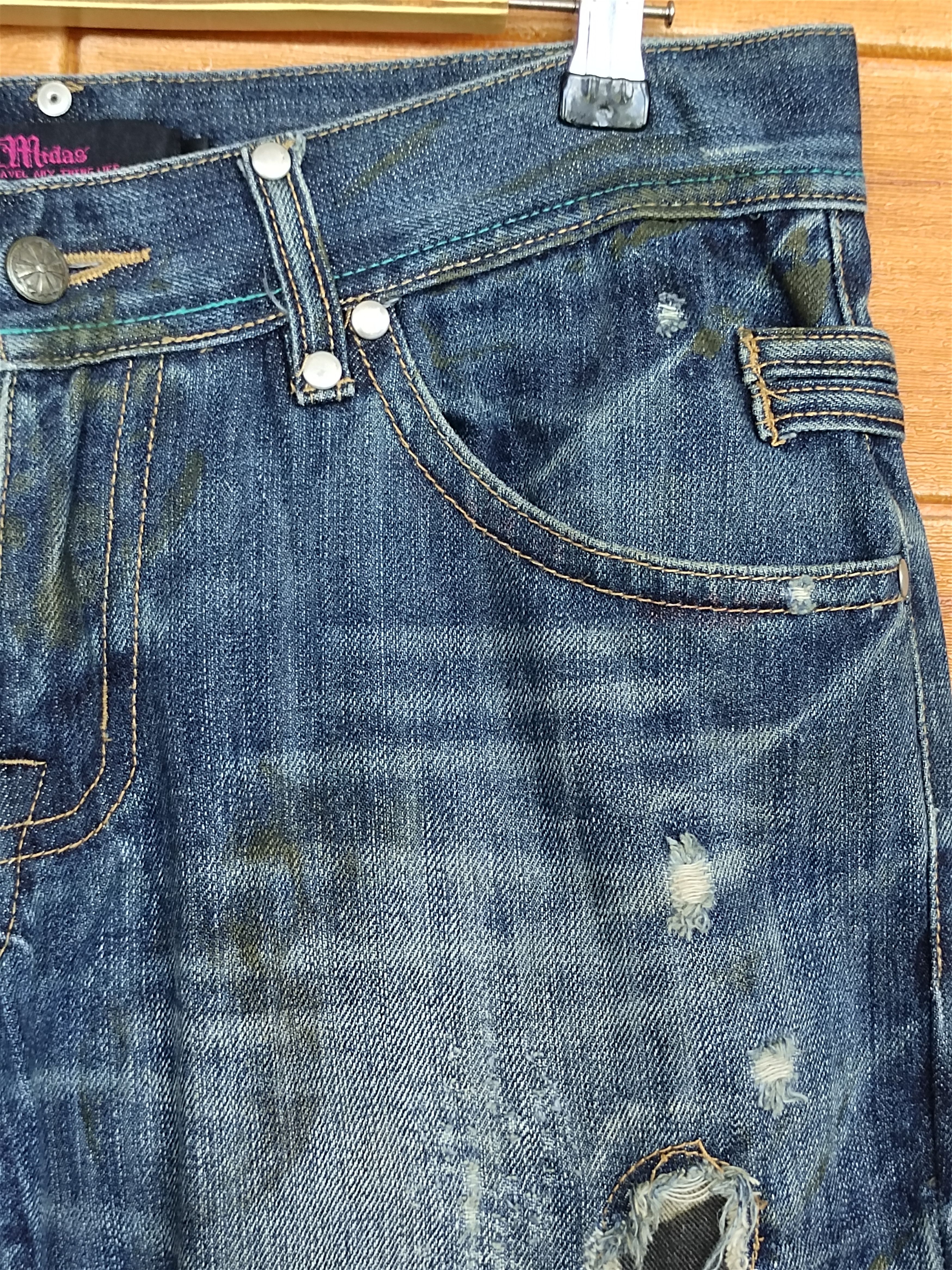 Hysteric Glamour Midas Japan Faded Distressed Denim Jeans Size US 32 / EU 48 - 3 Thumbnail
