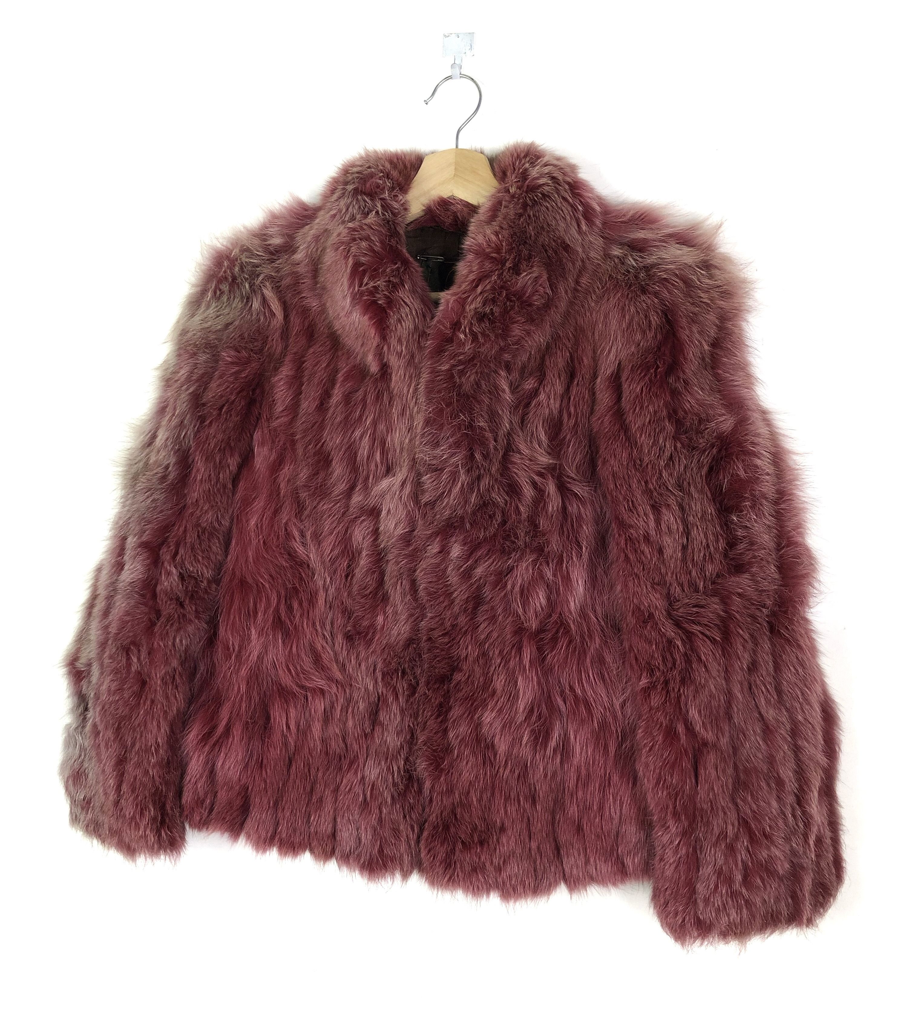 Japanese Brand STUNNING🔥VTG 80’S IEMURA FOX FUR “RED VELVET” WINTER COAT Size S / US 4 / IT 40 - 4 Thumbnail
