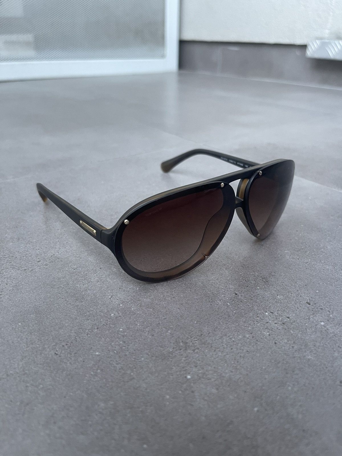 Armani × Emporio Armani × Giorgio Armani Emporio Armani EA4010 5089/13 CoffeeBlack Aviator Sunglasses Size ONE SIZE - 3 Thumbnail