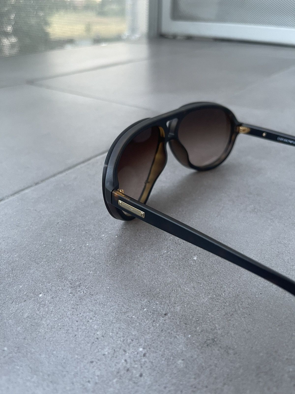 Armani × Emporio Armani × Giorgio Armani Emporio Armani EA4010 5089/13 CoffeeBlack Aviator Sunglasses Size ONE SIZE - 5 Thumbnail