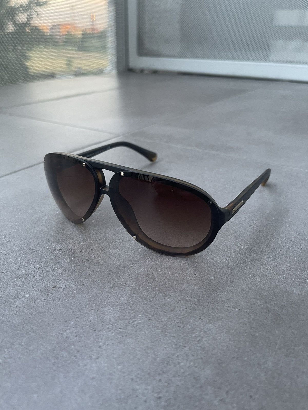 Armani × Emporio Armani × Giorgio Armani Emporio Armani EA4010 5089/13 CoffeeBlack Aviator Sunglasses Size ONE SIZE - 1 Thumbnail