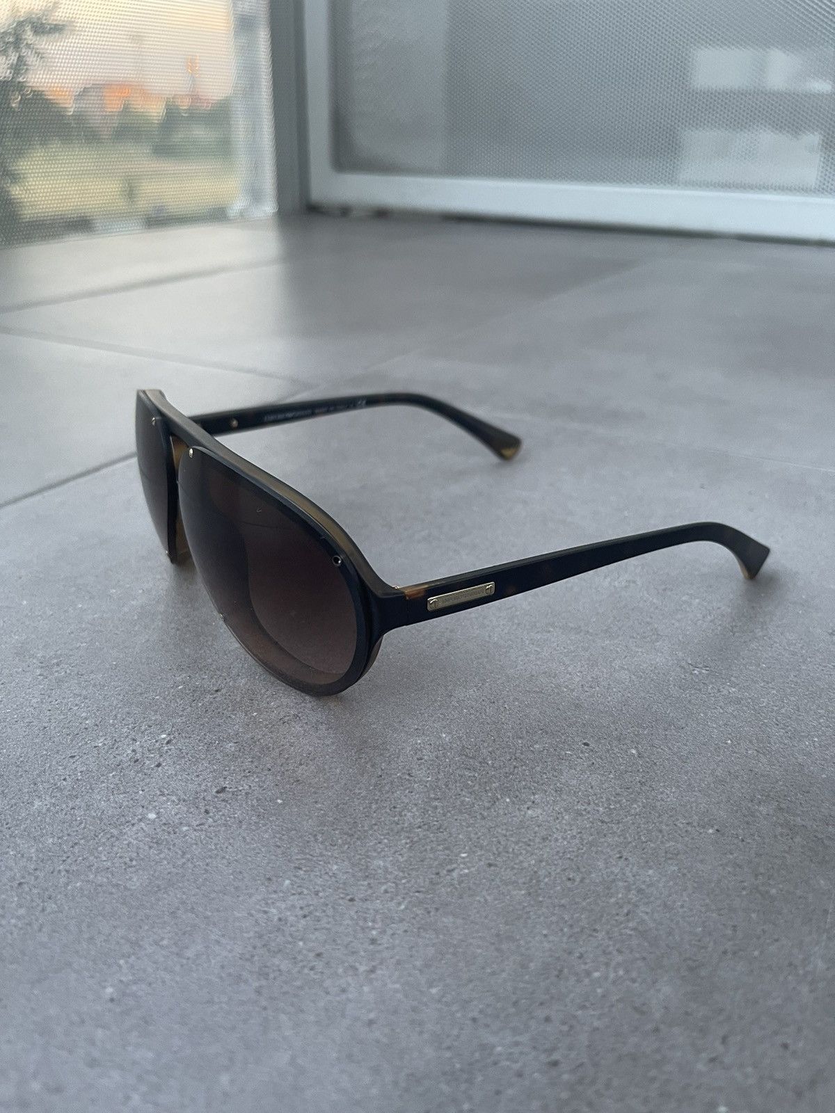 Armani × Emporio Armani × Giorgio Armani Emporio Armani EA4010 5089/13 CoffeeBlack Aviator Sunglasses Size ONE SIZE - 4 Thumbnail