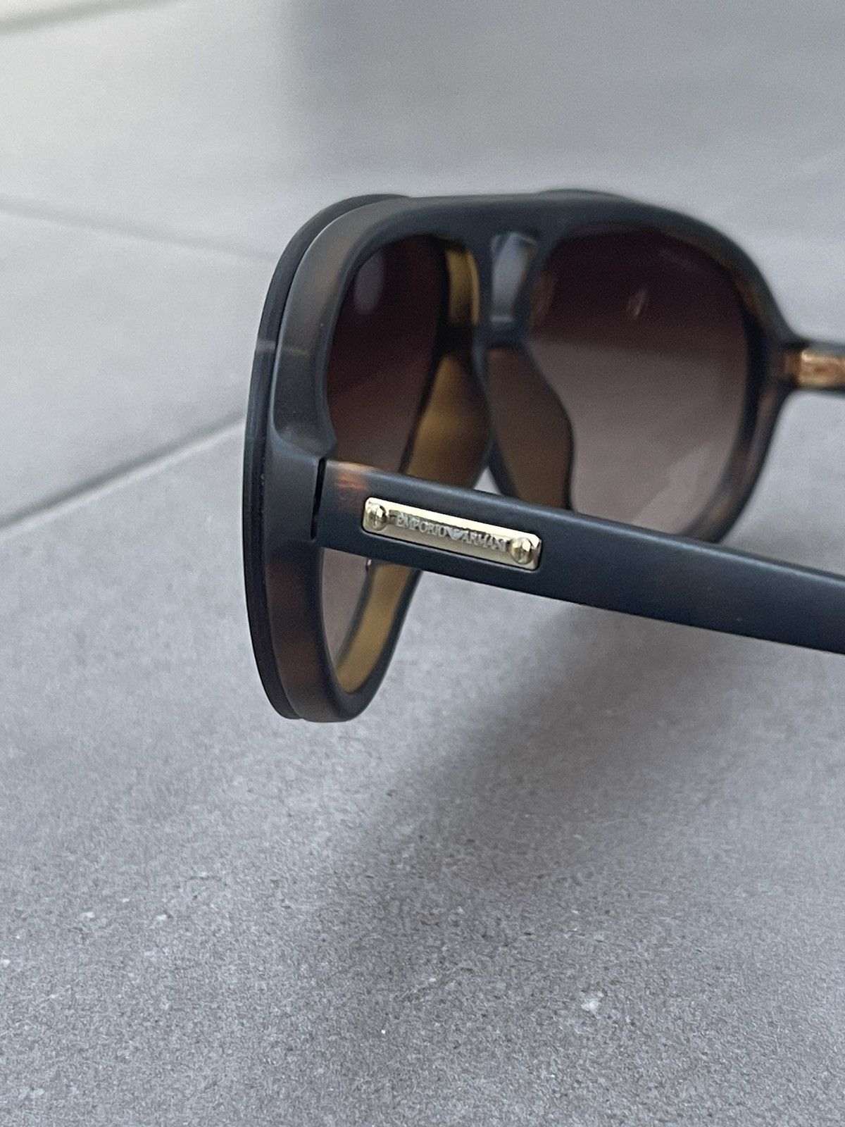 Armani × Emporio Armani × Giorgio Armani Emporio Armani EA4010 5089/13 CoffeeBlack Aviator Sunglasses Size ONE SIZE - 6 Thumbnail