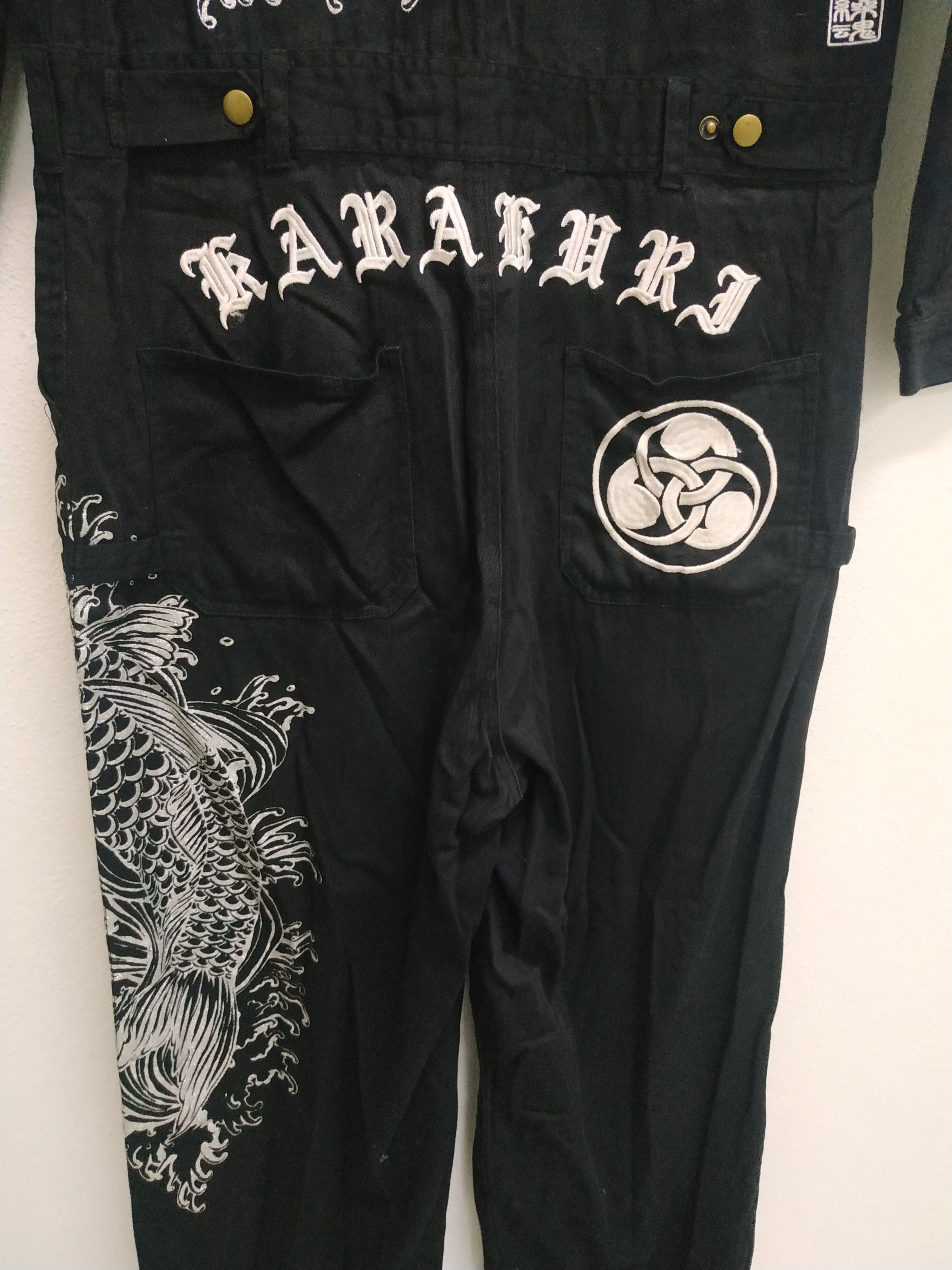 Japanese Brand Karakuri Tamashii KOI Fish Printed Overall Size US 34 / EU 50 - 7 Thumbnail
