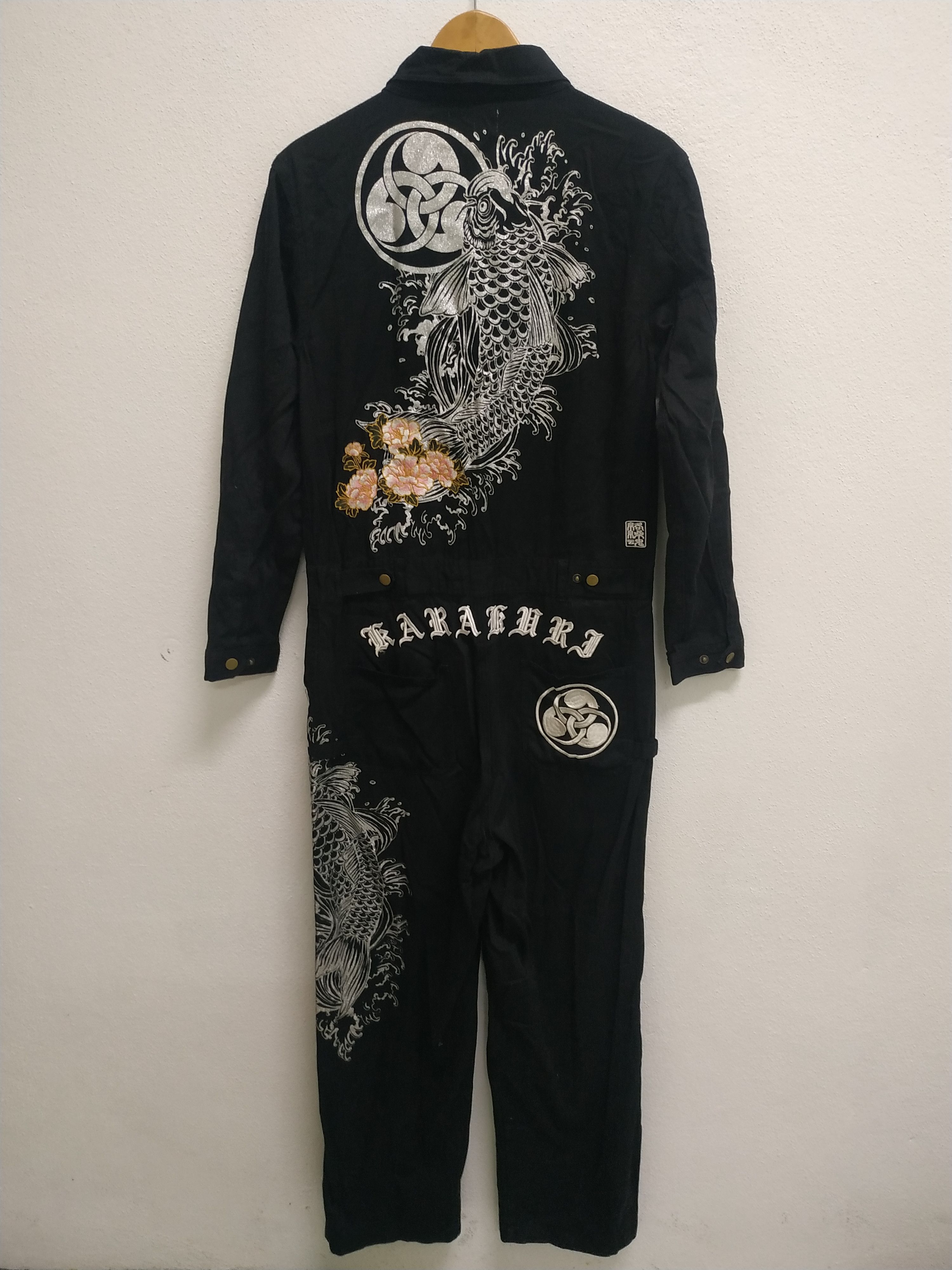 Japanese Brand Karakuri Tamashii KOI Fish Printed Overall Size US 34 / EU 50 - 2 Thumbnail