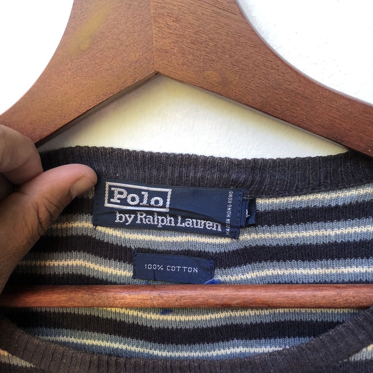 Vintage Vintage Polo Ralph Lauren Stripe Crwneck Size US M / EU 48-50 / 2 - 3 Thumbnail