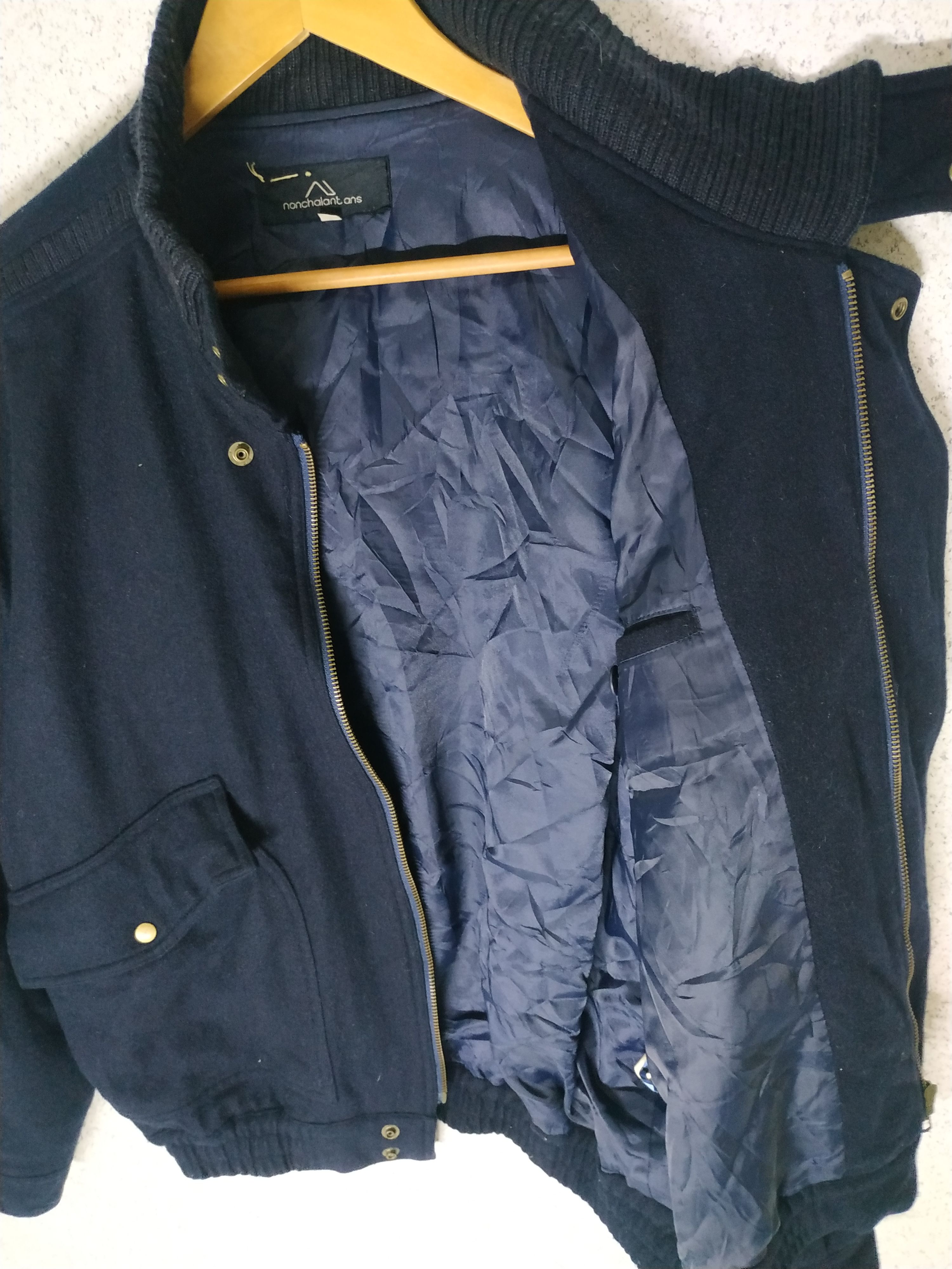 Vintage Nonchalant ans Wool Bomber Jacket Made in Japan