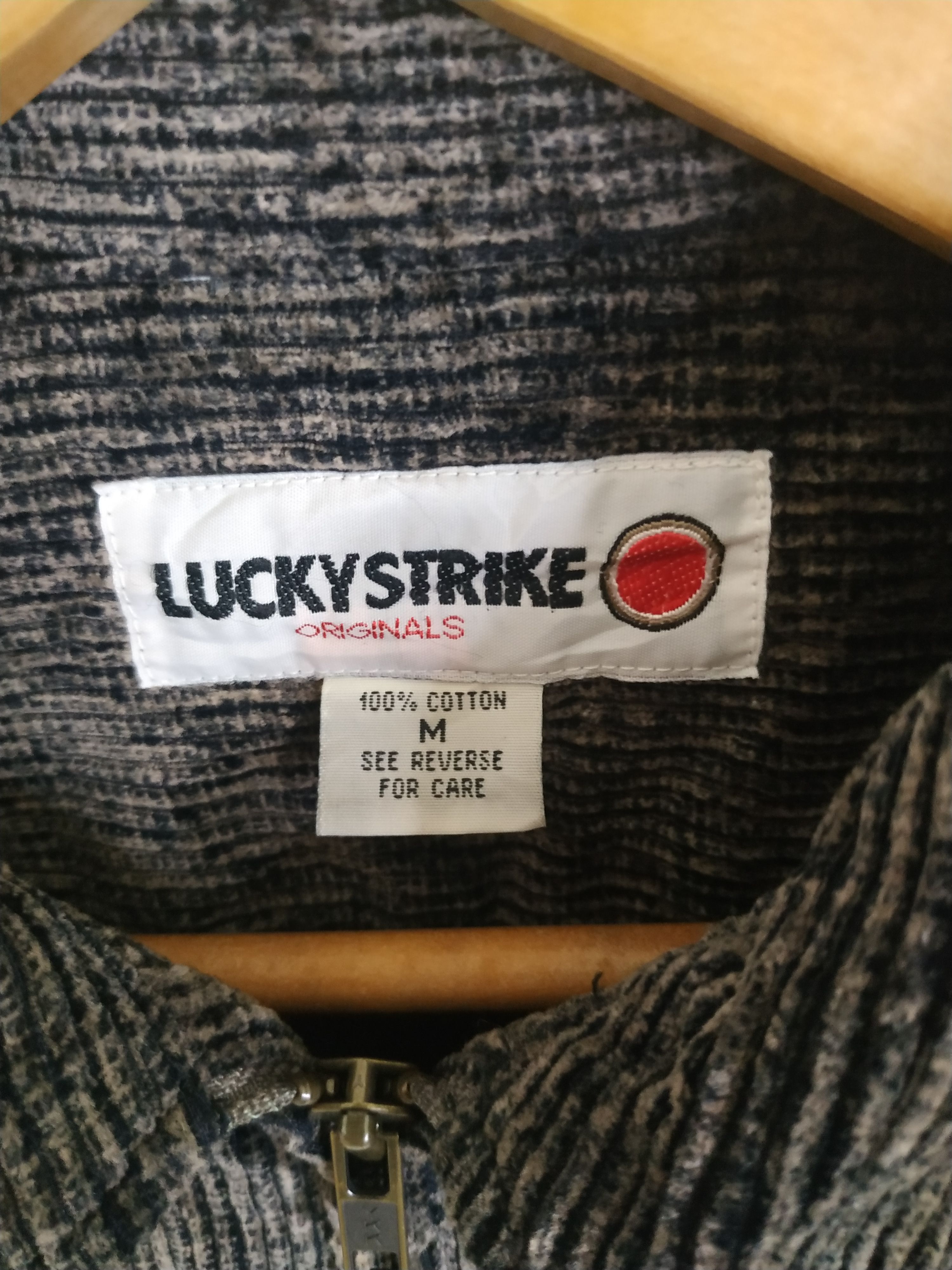 Flannel Vintage Lucky Strike Zip Up Corduroy Flannel Jacket Size US M / EU 48-50 / 2 - 5 Thumbnail