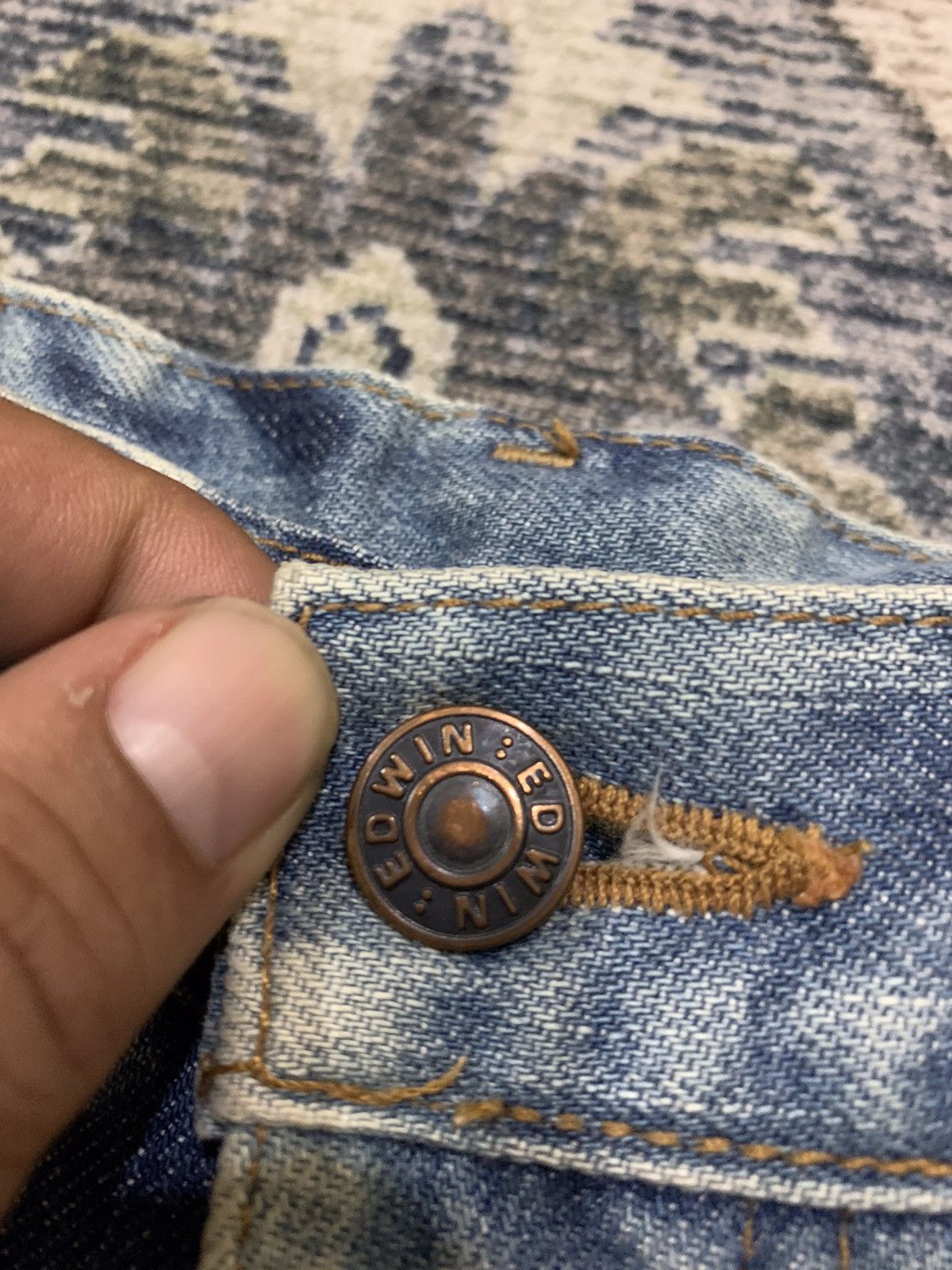 Edwin × Vintage Vintage Edwin Distresses Denim Tie Dye Jeans Size US 29 - 5 Thumbnail