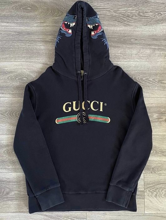 Gucci Gucci Wolf Embroidered Hoodie Grailed