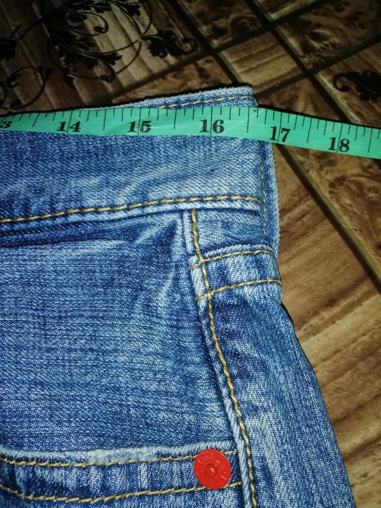 Japanese Brand Big Print Co & Lu Distressed Denim Size US 33 - 6 Thumbnail