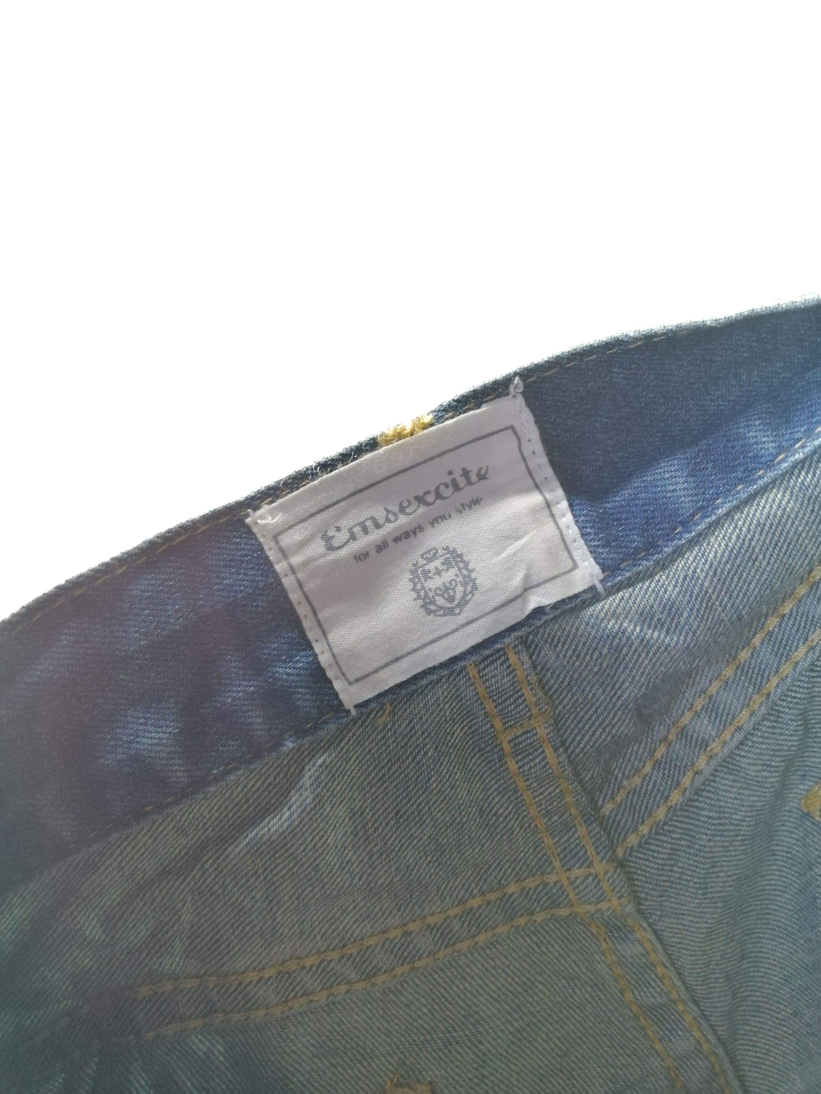 Japanese Brand Distressed Patches Emsexcite Denim Skinny Fit Like Kapital Size US 31 - 6 Thumbnail