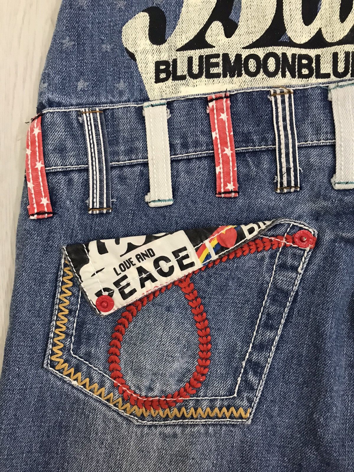 Blue Blue Japan × Japanese Brand Blue Moon Blue Japan Denim Jeans Size US 36 / EU 52 - 10 Thumbnail