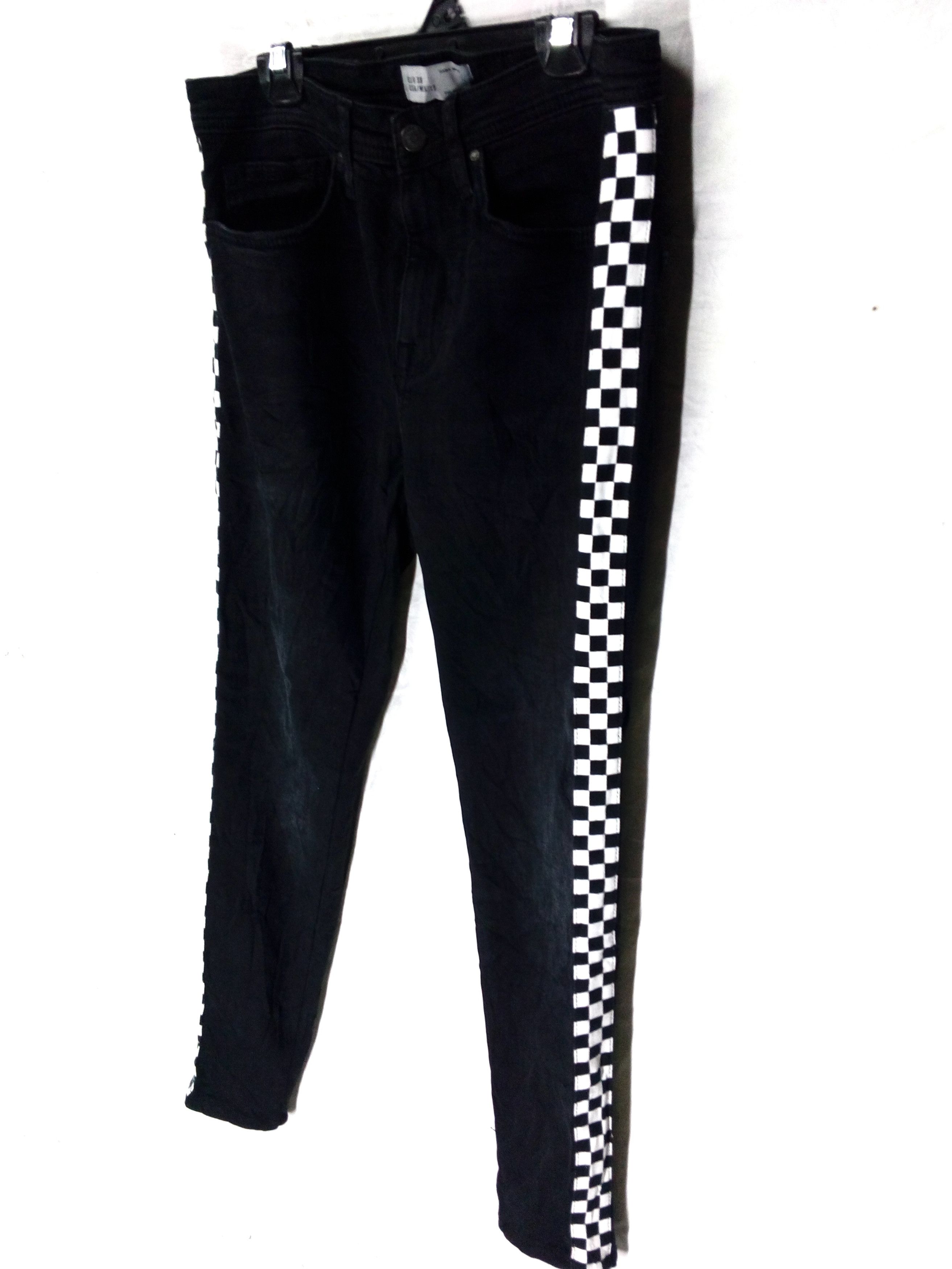 Japanese Brand Zara Super Black Side Tape Super Skinny Fit Size US 30 / EU 46 - 3 Thumbnail