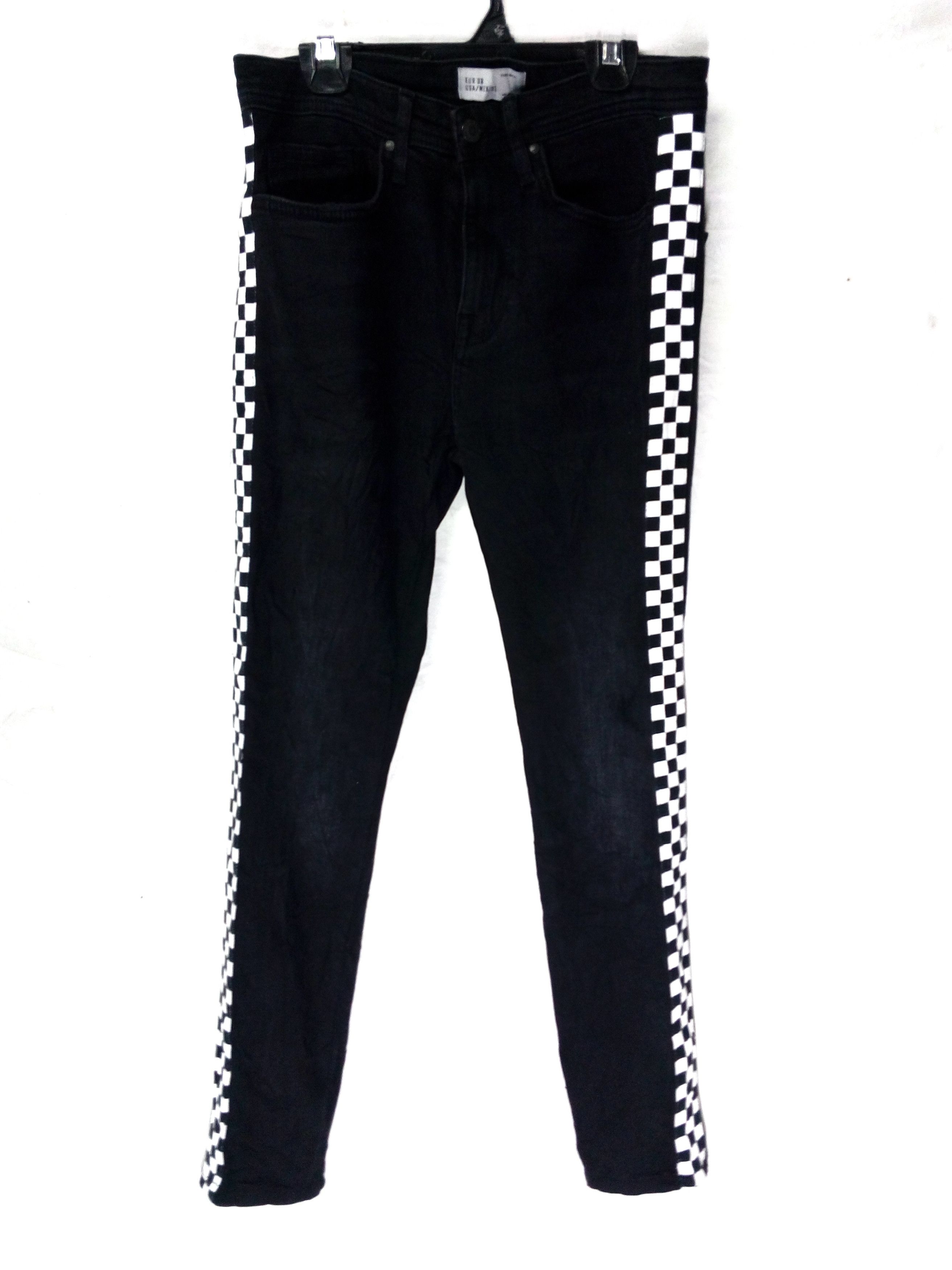 Japanese Brand Zara Super Black Side Tape Super Skinny Fit Size US 30 / EU 46 - 2 Thumbnail