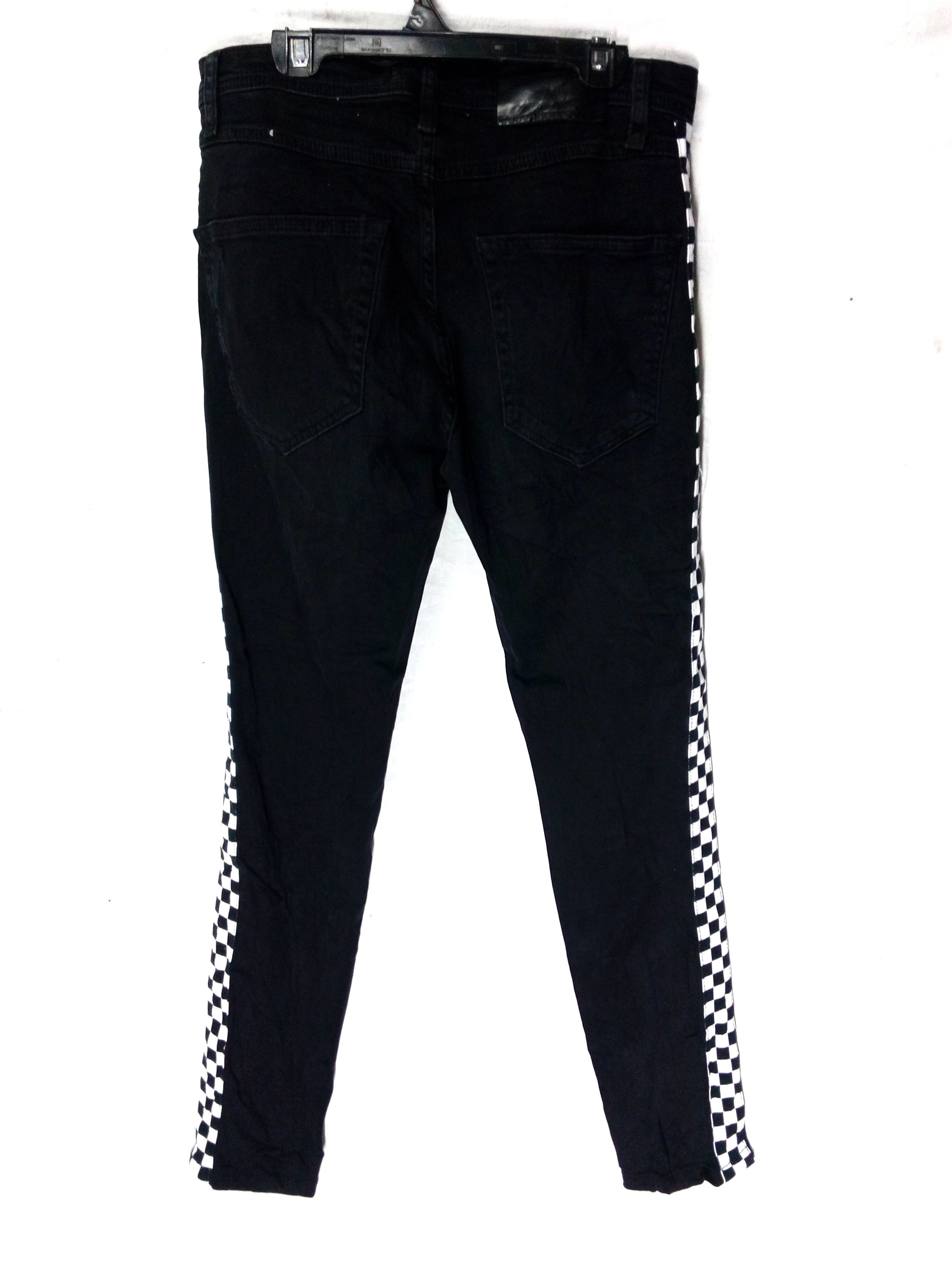 Japanese Brand Zara Super Black Side Tape Super Skinny Fit Size US 30 / EU 46 - 4 Thumbnail