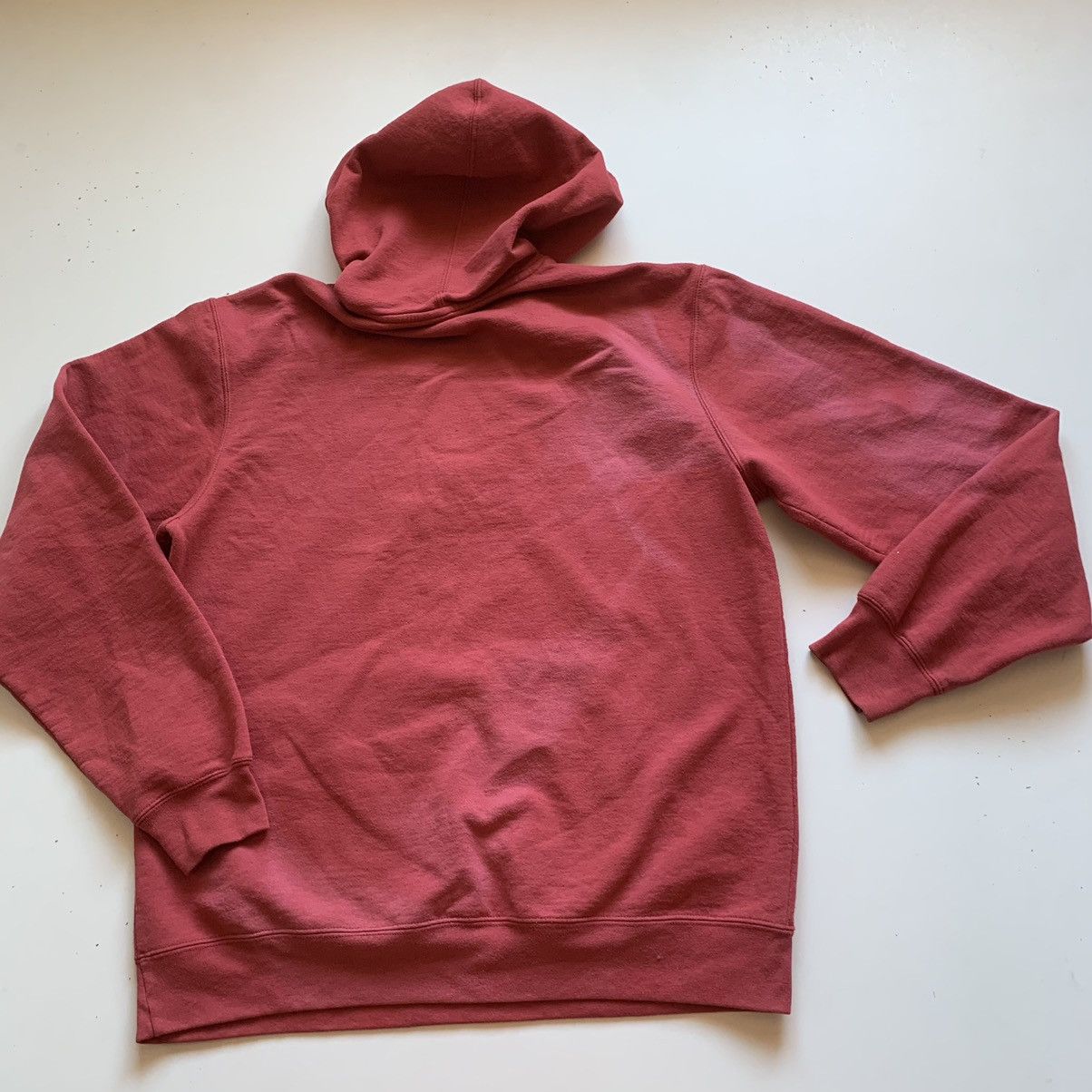 Reebok Vintage 2000s Sun Faded Blank Burgundy Pullover Hoodie Large Size US L / EU 52-54 / 3 - 3 Thumbnail