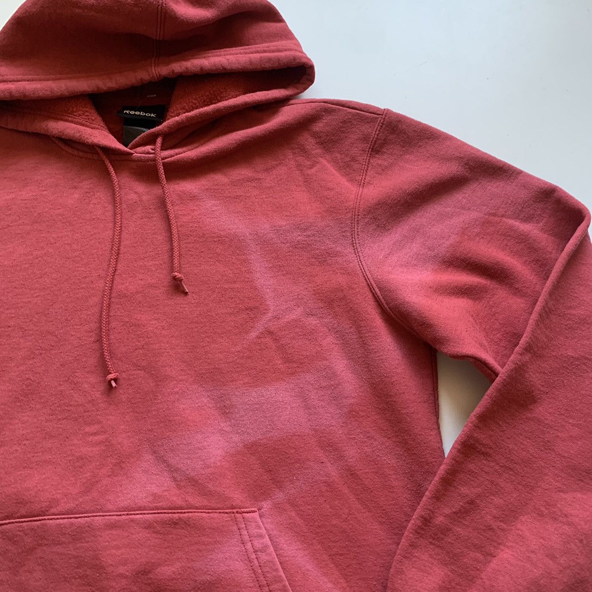 Reebok Vintage 2000s Sun Faded Blank Burgundy Pullover Hoodie Large Size US L / EU 52-54 / 3 - 2 Thumbnail