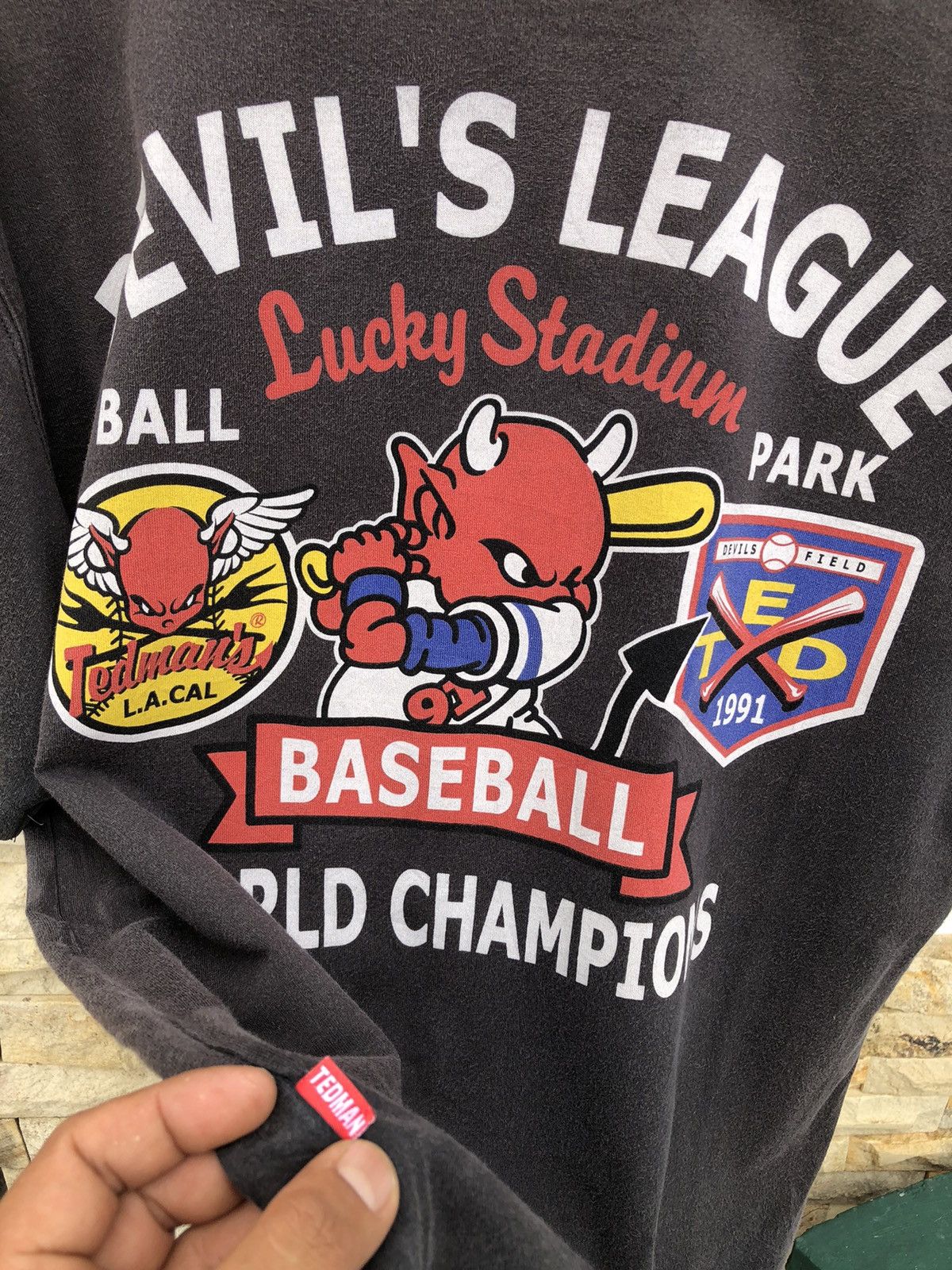 Tedman Rare🔥Vtg SUN FADED Ted Company Devil’s Baseball Tee Size US L / EU 52-54 / 3 - 4 Thumbnail