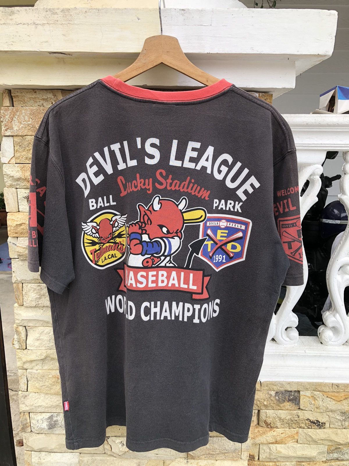 Tedman Rare🔥Vtg SUN FADED Ted Company Devil’s Baseball Tee Size US L / EU 52-54 / 3 - 1 Thumbnail