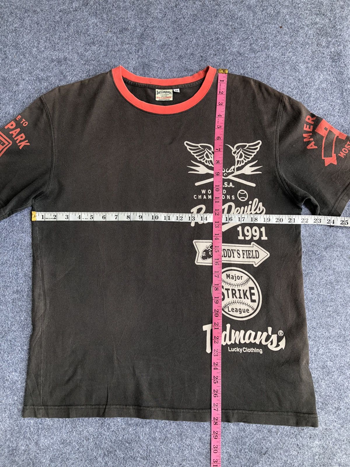 Tedman Rare🔥Vtg SUN FADED Ted Company Devil’s Baseball Tee Size US L / EU 52-54 / 3 - 10 Thumbnail