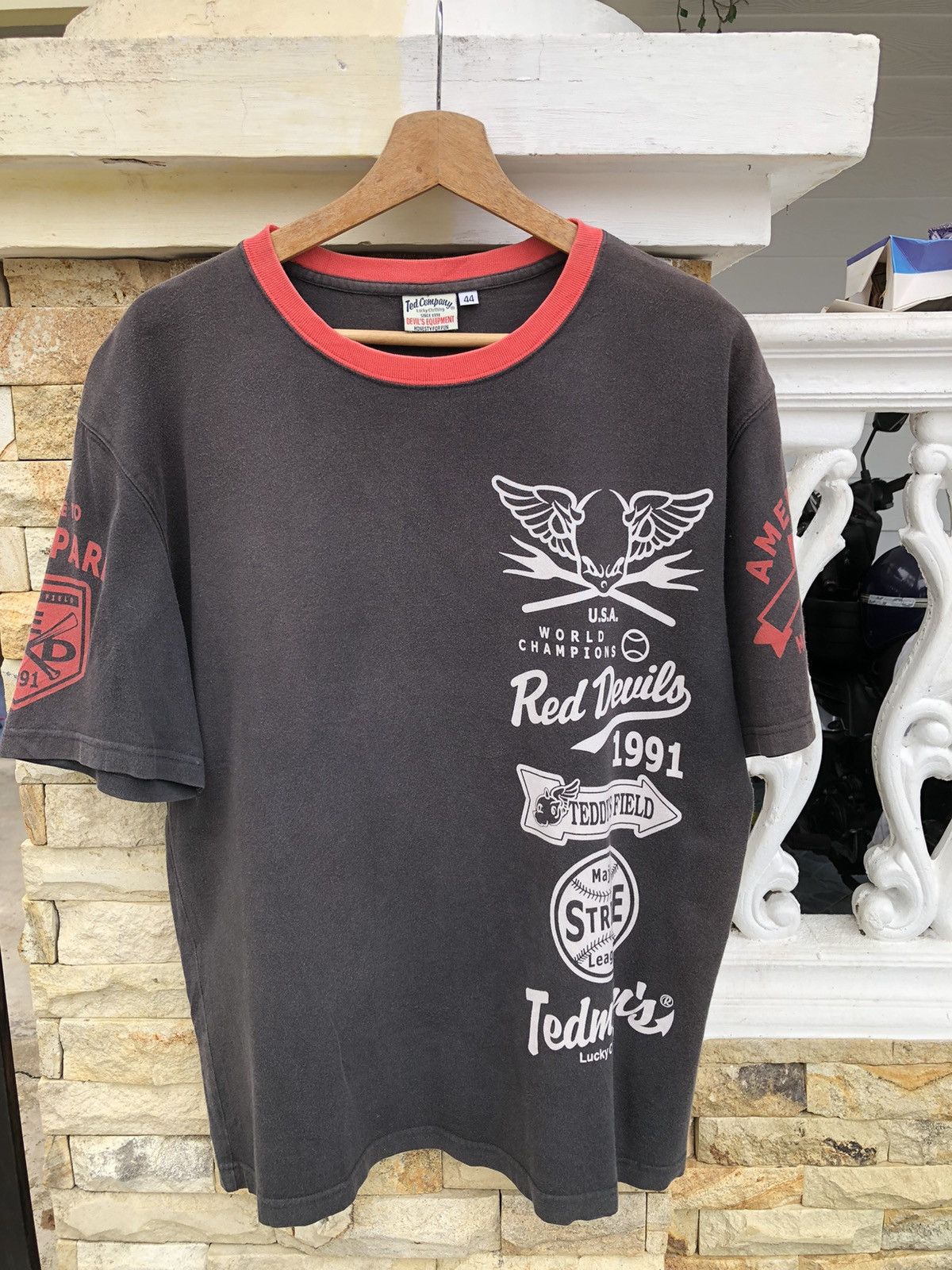 Tedman Rare🔥Vtg SUN FADED Ted Company Devil’s Baseball Tee Size US L / EU 52-54 / 3 - 2 Thumbnail