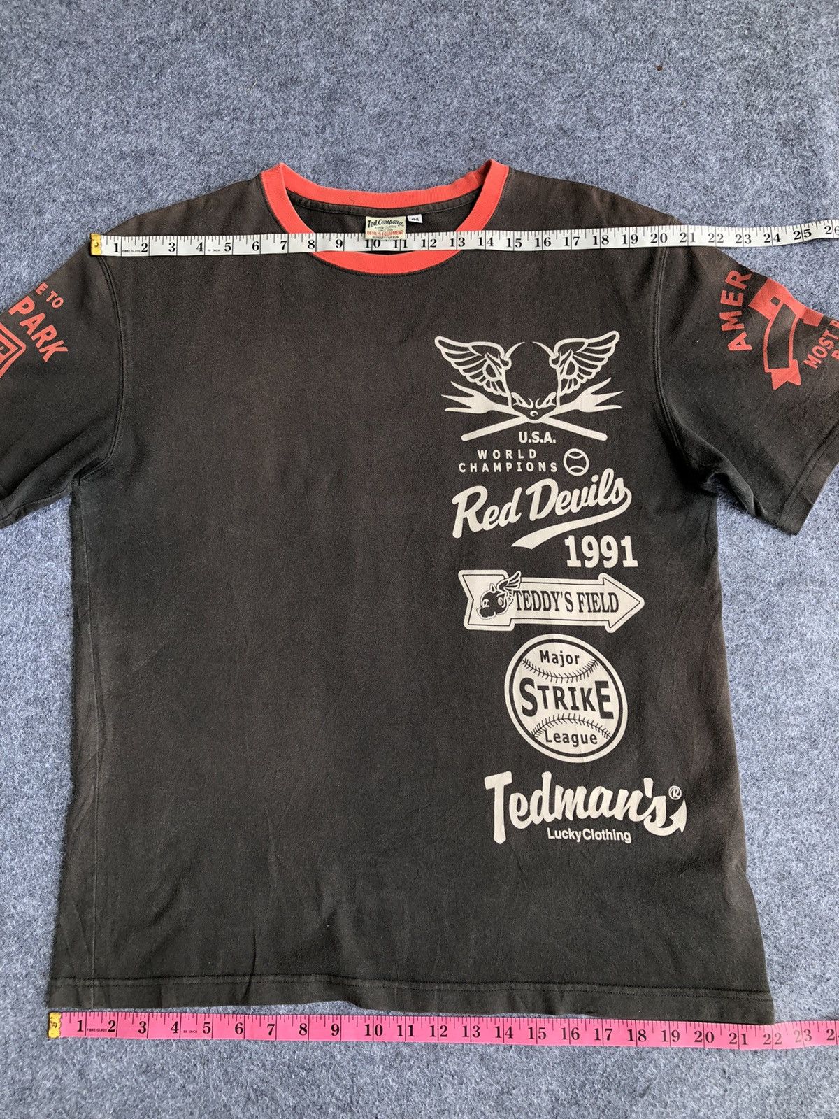 Tedman Rare🔥Vtg SUN FADED Ted Company Devil’s Baseball Tee Size US L / EU 52-54 / 3 - 11 Thumbnail