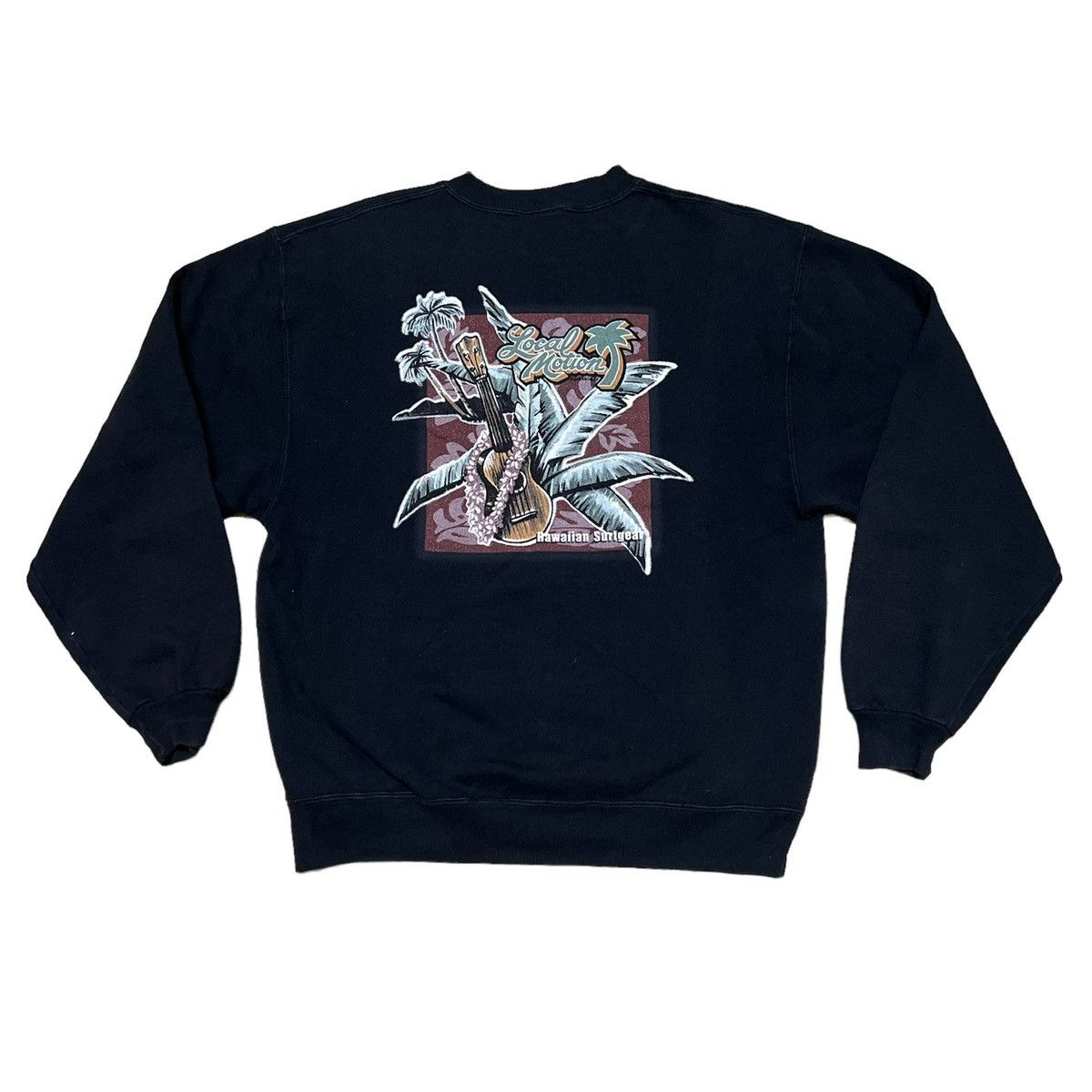 image of Vintage Local Motion Sweatshirt Surf Surfing Brand in Black, Men's (Size Medium)