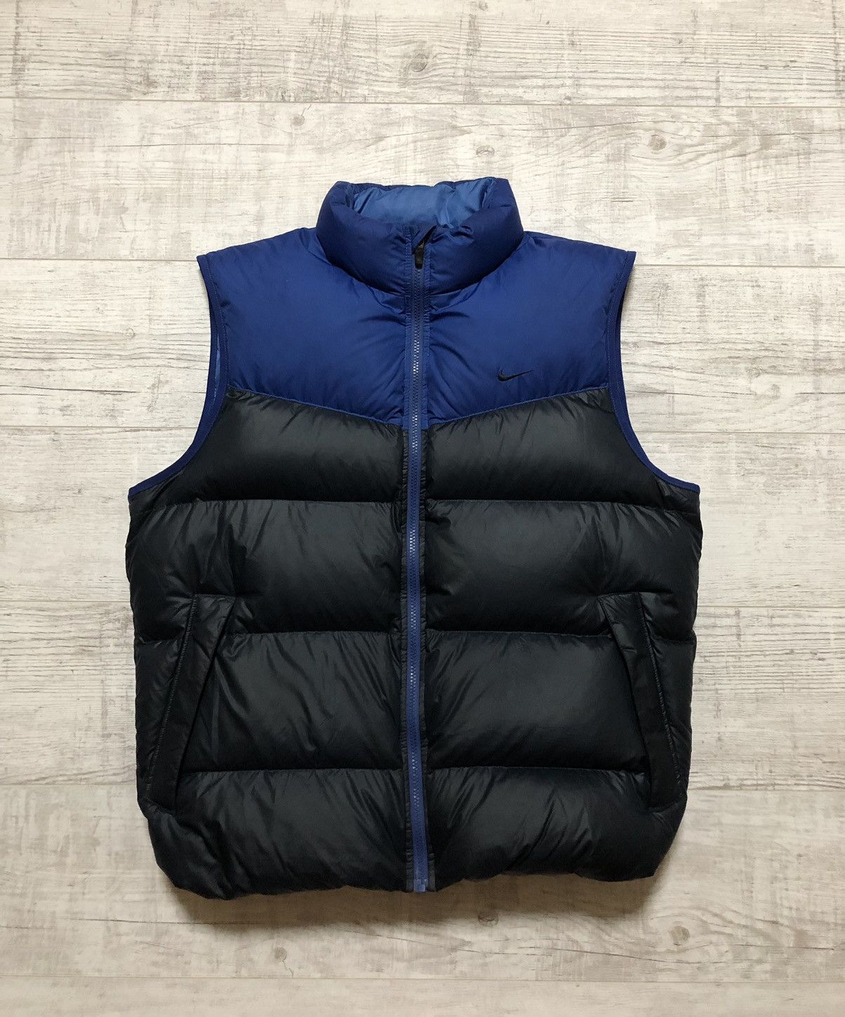 image of Y2K Nike Nylon Drill Puffer Down Vest, Men's (Size Large)