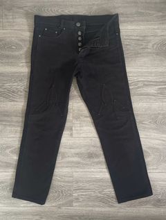 Chrome Heart Jeans Black Leather Crosses Size 34x28