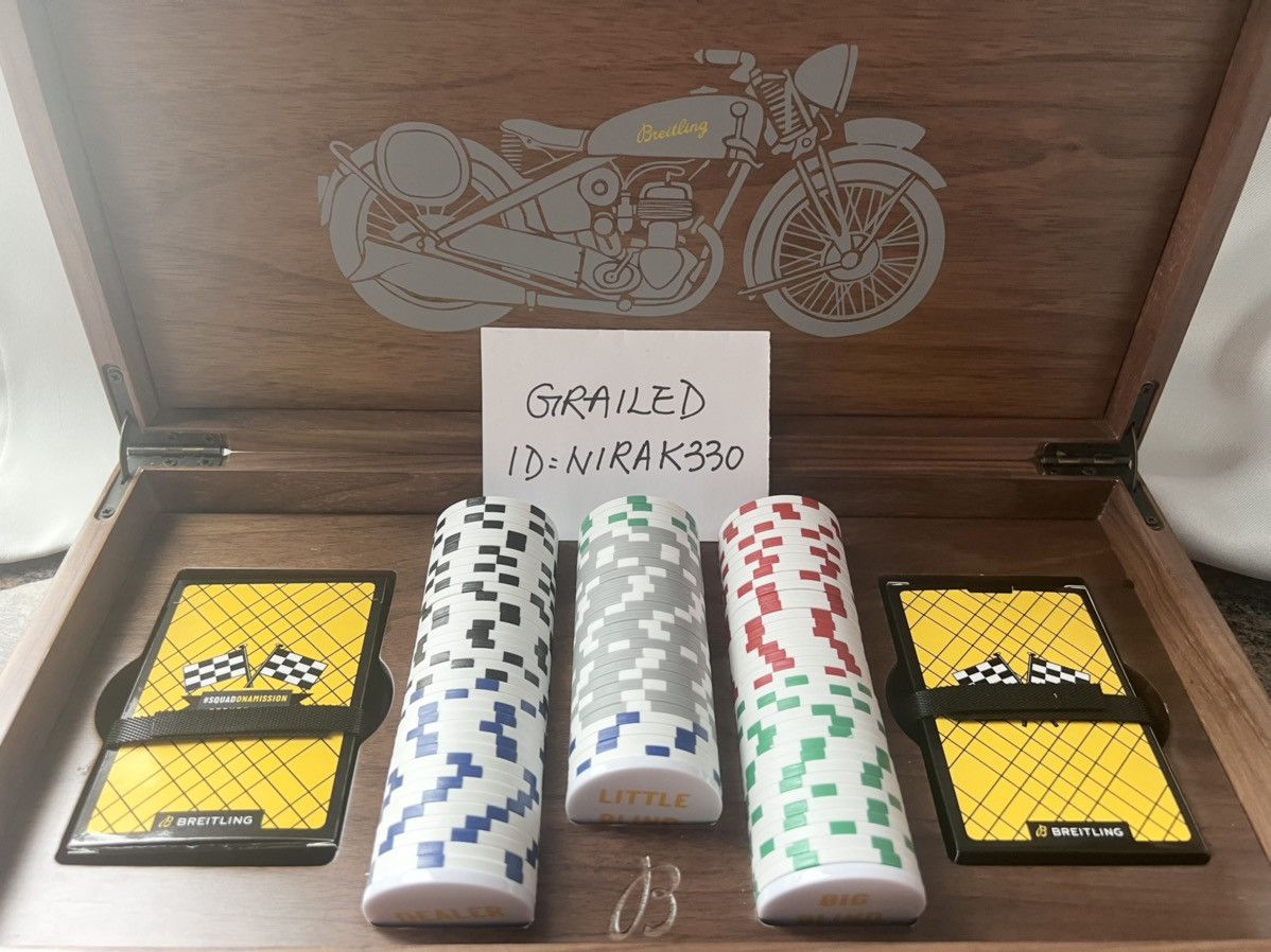 Breitling Breitling Texas Poker chips playing cards set in wooden box Size ONE SIZE - 5 Thumbnail