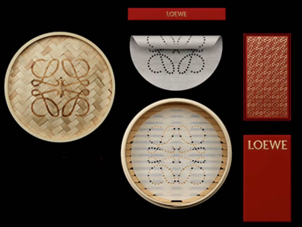 Loewe 🥢 Loewe dim sum anagram bamboo red packets in tote bag set Size ONE SIZE - 3 Thumbnail