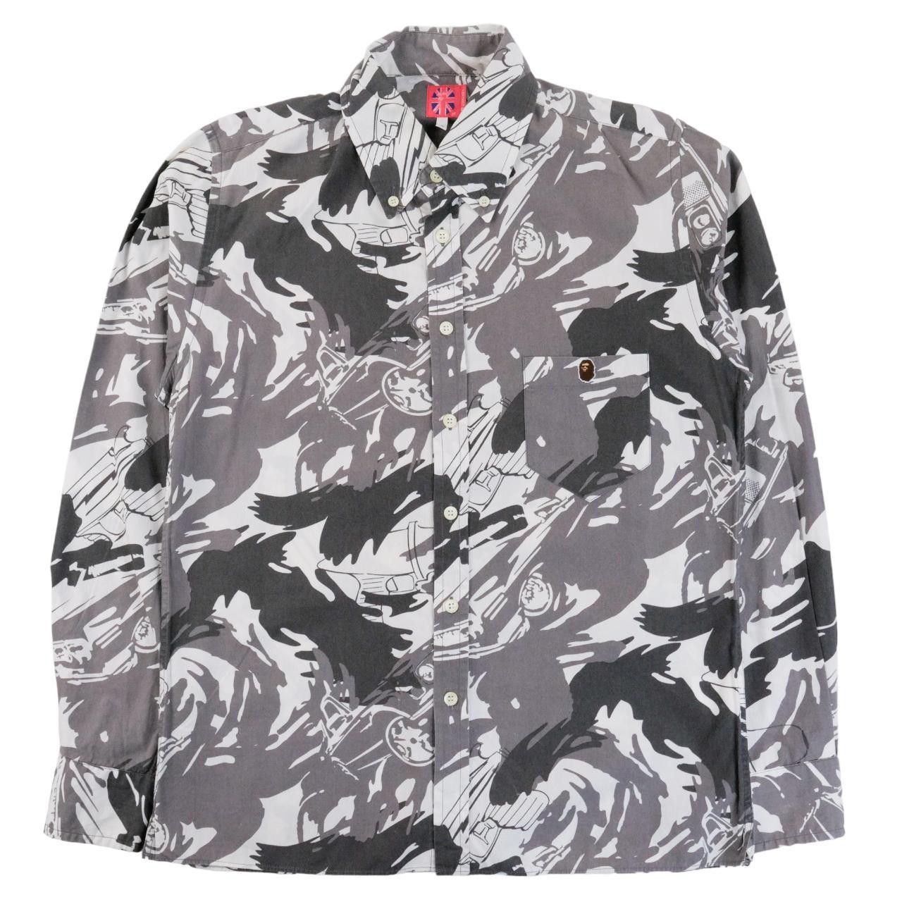 Vintage BAPE Camo Button Shirt Size M