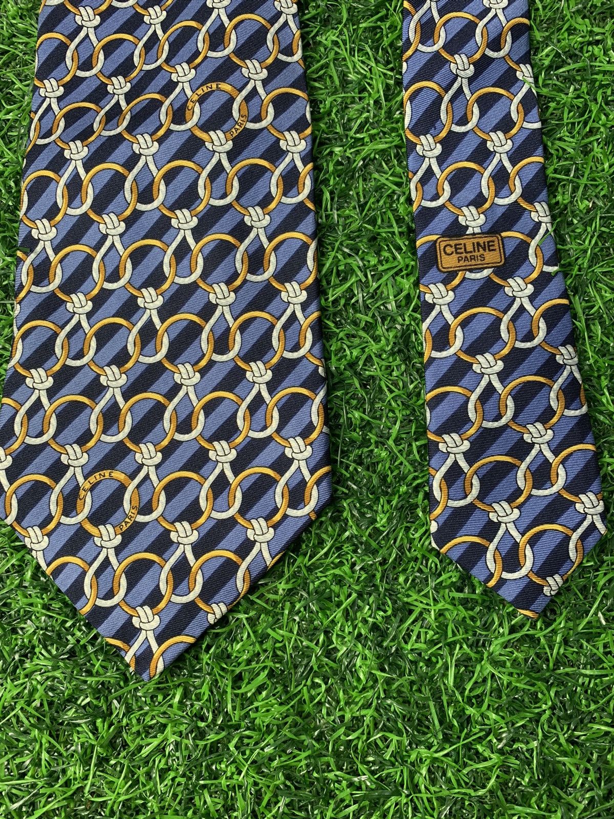 Celine Celine Paris Made in Spain Men's Neck Tie Size ONE SIZE - 4 Thumbnail