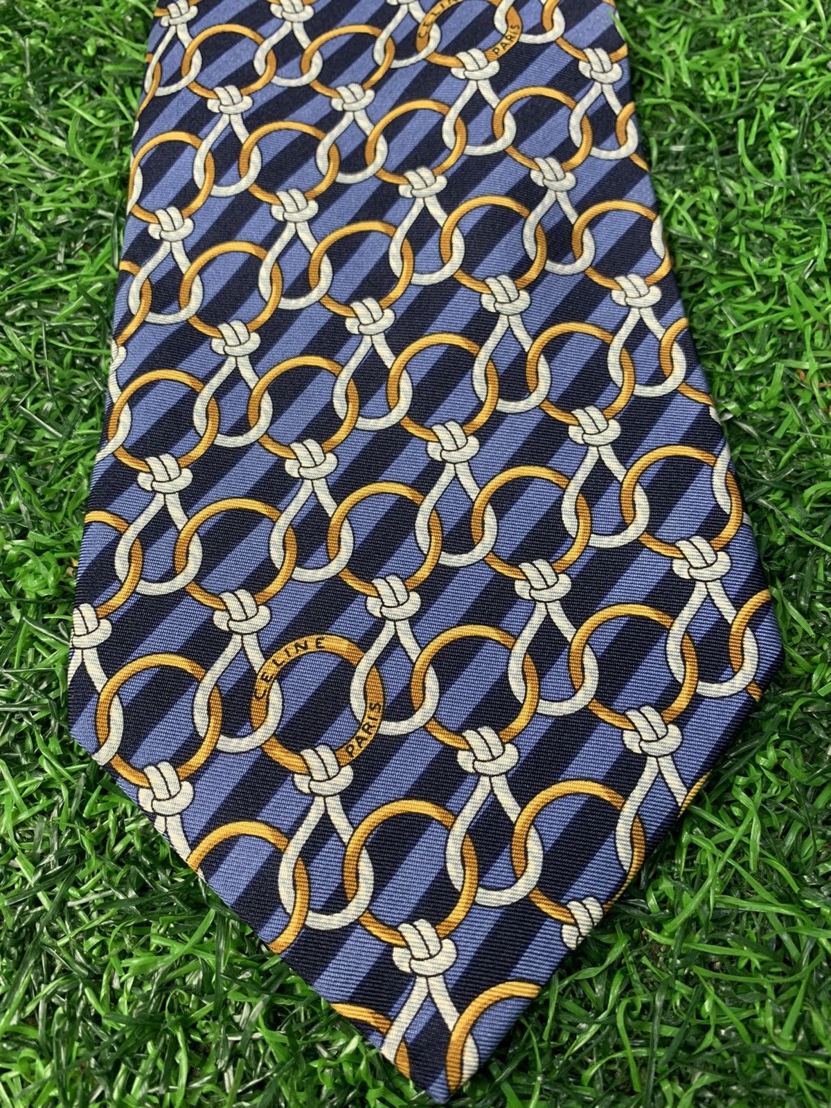 Celine Celine Paris Made in Spain Men's Neck Tie Size ONE SIZE - 3 Thumbnail