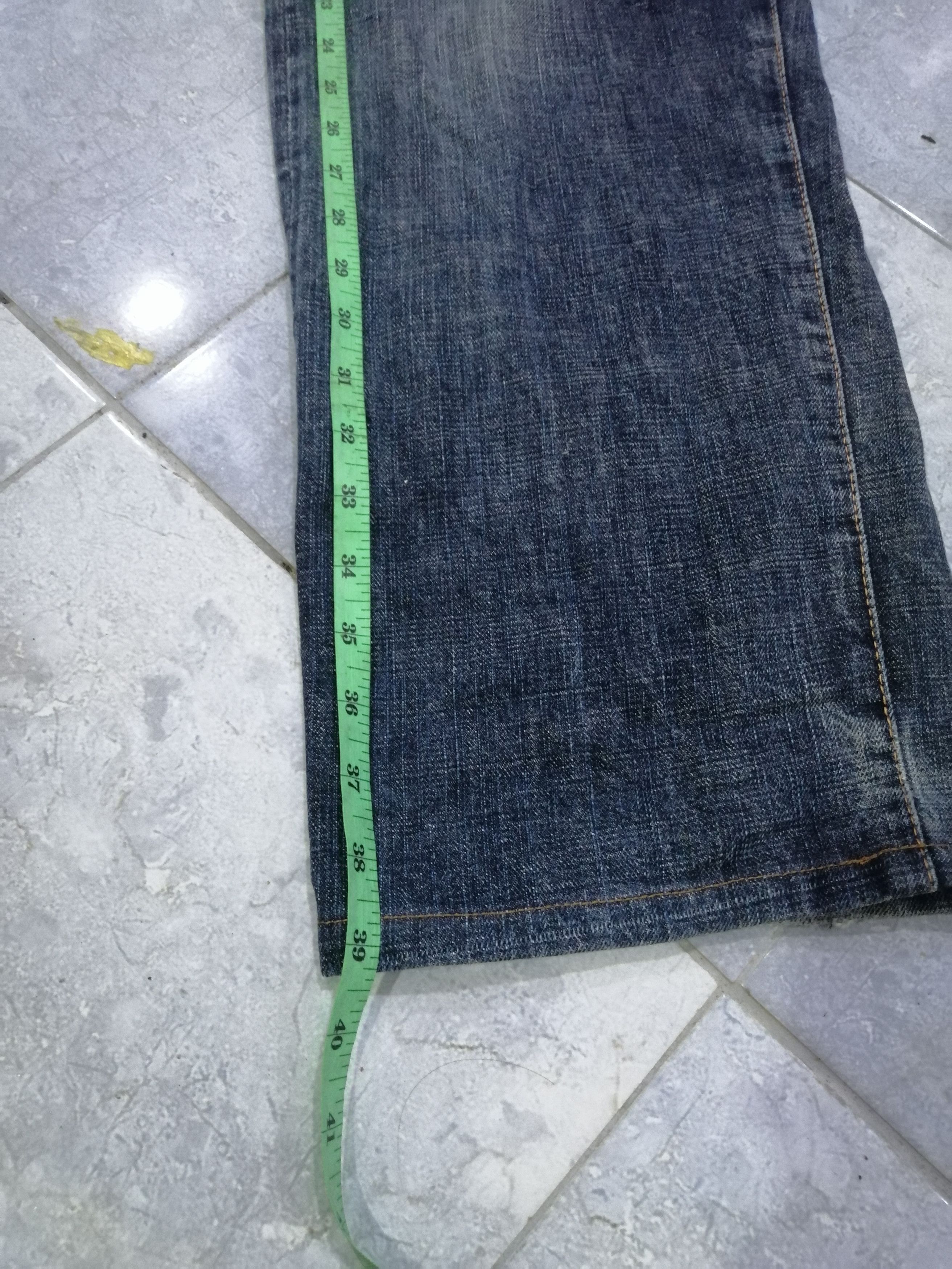 Evisu × Japanese Brand Selvedge Evisu Button Fly Single Pocket Straight Fit Size US 33 - 13 Thumbnail