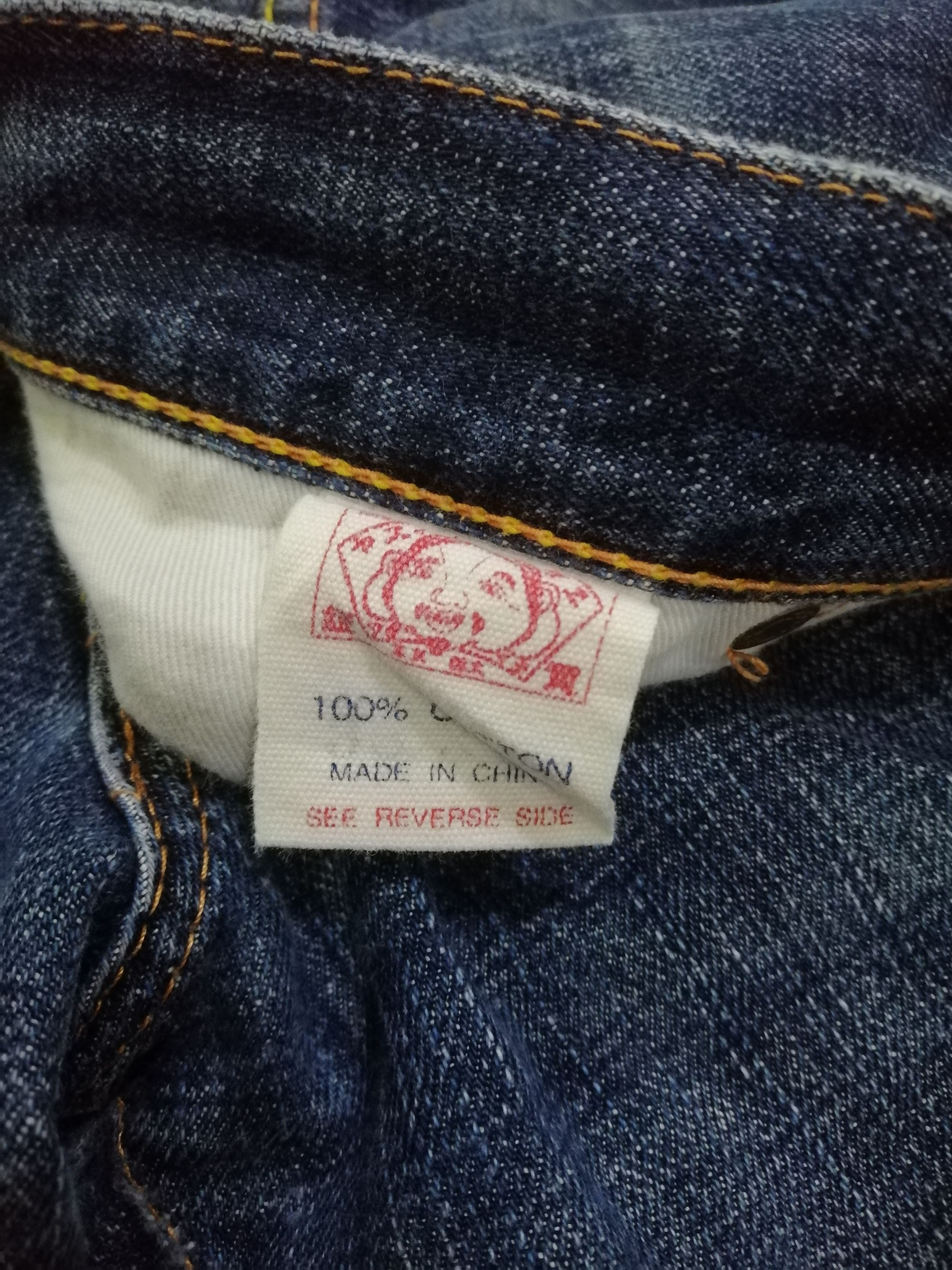 Evisu × Japanese Brand Selvedge Evisu Button Fly Single Pocket Straight Fit Size US 33 - 8 Thumbnail