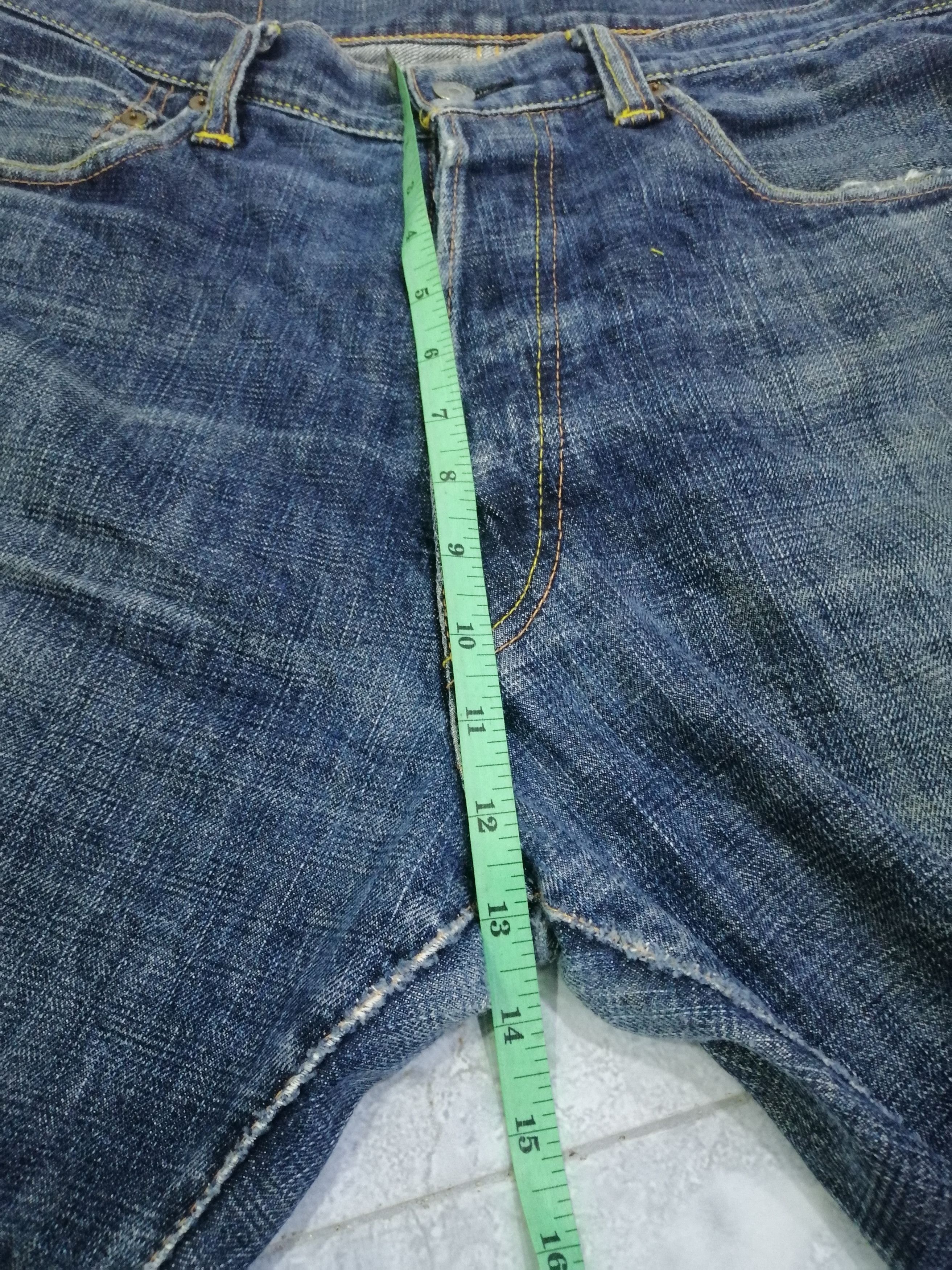 Evisu × Japanese Brand Selvedge Evisu Button Fly Single Pocket Straight Fit Size US 33 - 9 Thumbnail