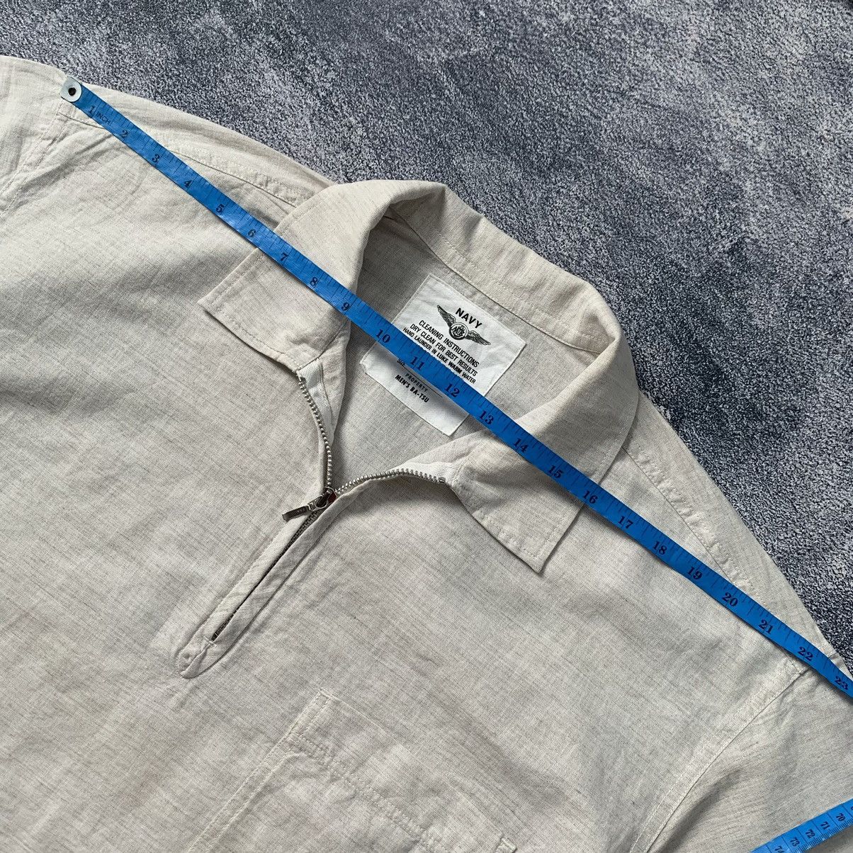 Japanese Brand × Vintage 🔥Vintage Navy Men's Ba-Tsu Halfzip Shirt Size US XL / EU 56 / 4 - 9 Thumbnail