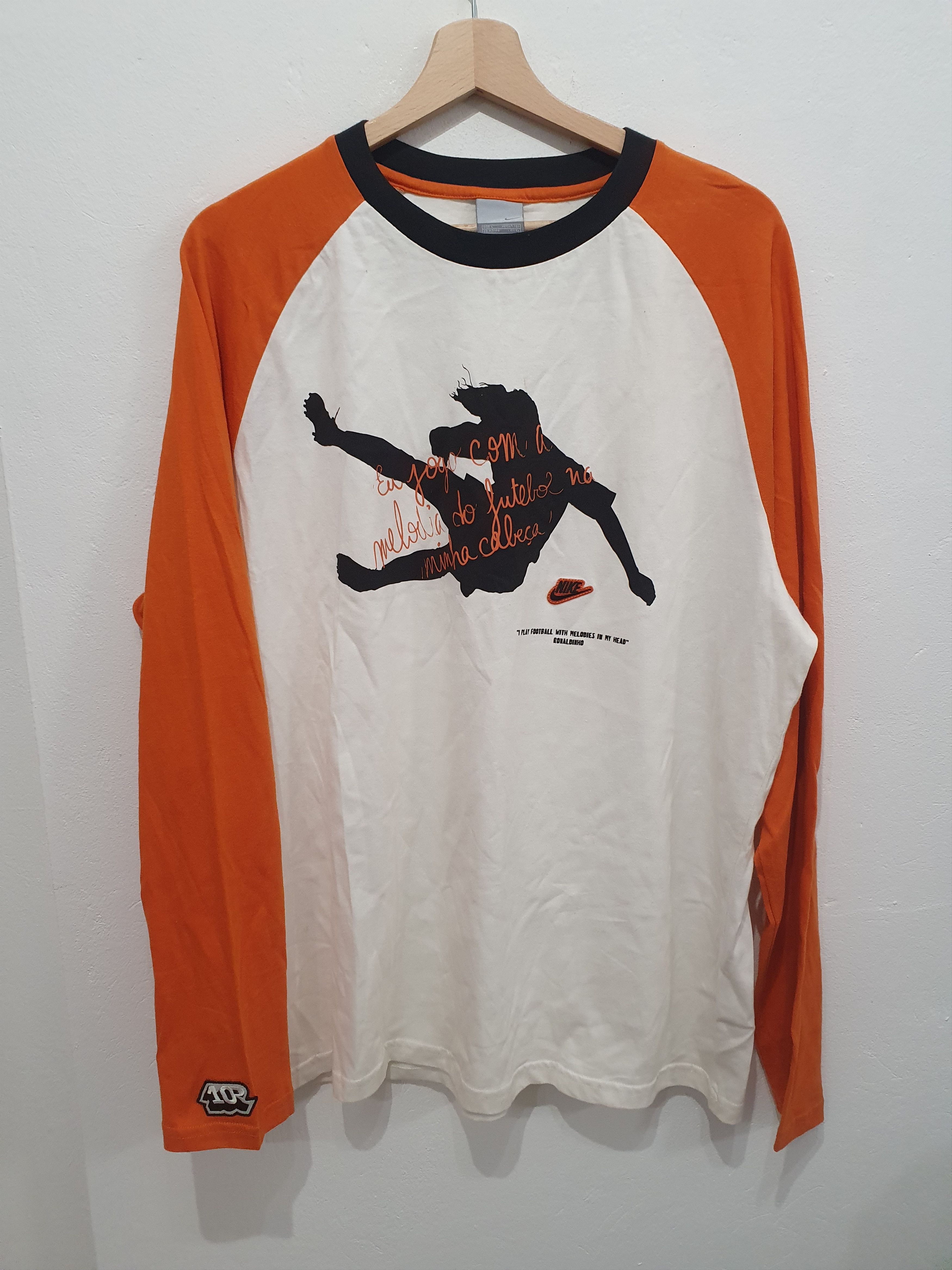 image of Nike Ronaldinho R10 Size L Longsleeve Long Soccer, Men's