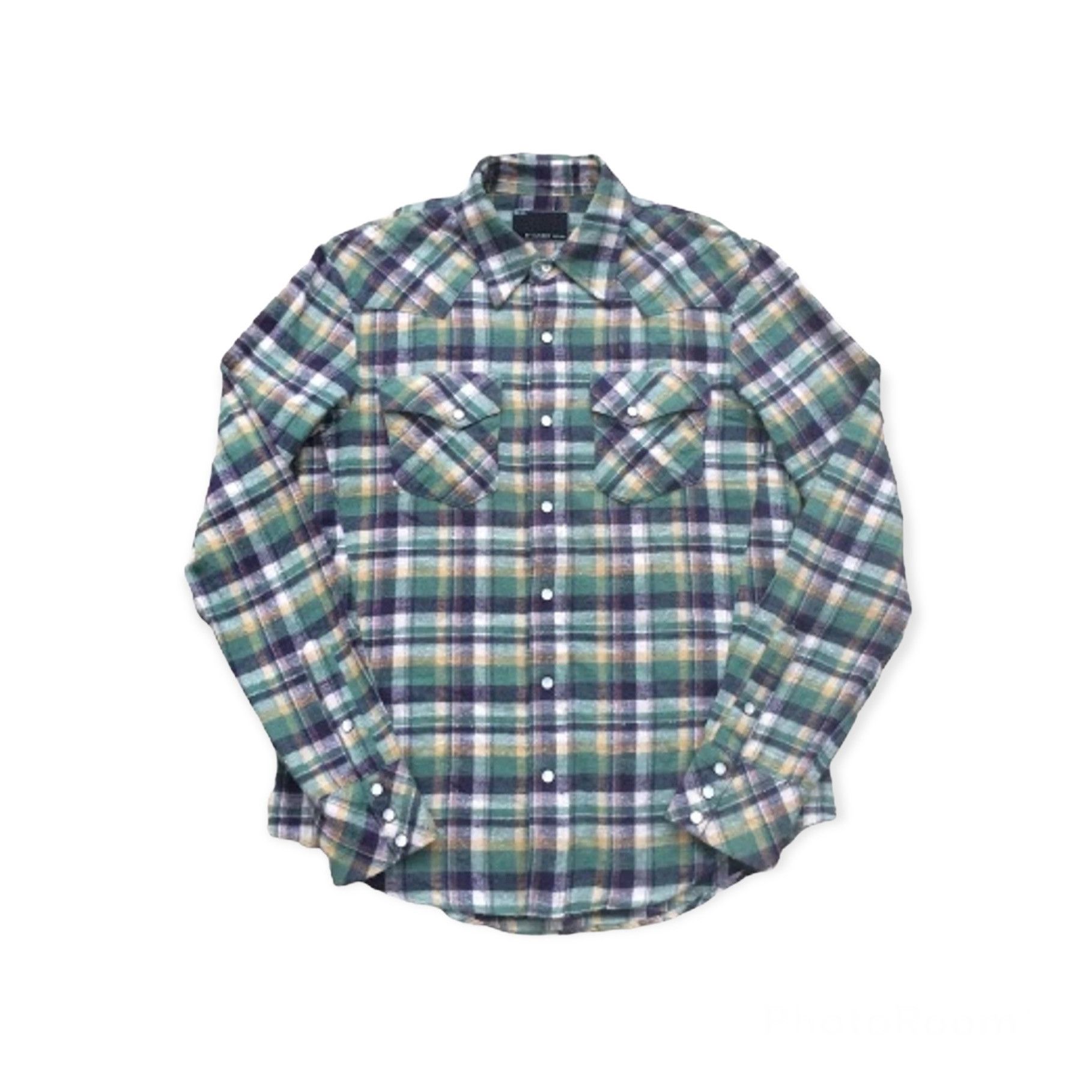 image of Number N Ine x Takahiromiyashita The Soloist Number Nine Flannel Plaid Tartan Shirts in Green Tarta