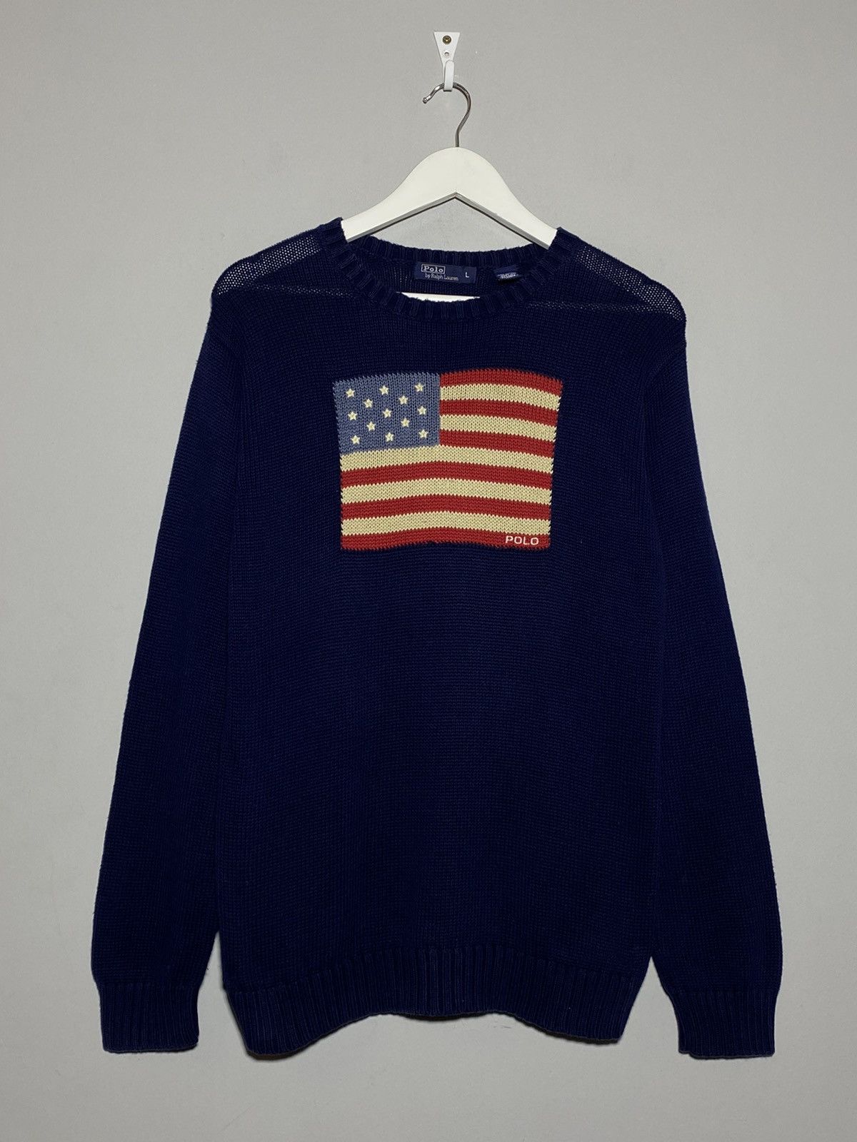 Pre-owned Polo Ralph Lauren X Vintage Polo Ralph Laurent American Vintage Men's Knit Sweater In Navy