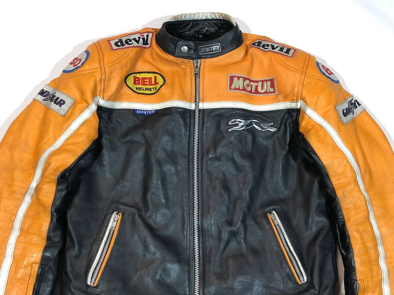 Hunter Hunter Moto Leather Jacket Vintage 90s Racing Size US XL / EU 56 / 4 - 4 Thumbnail