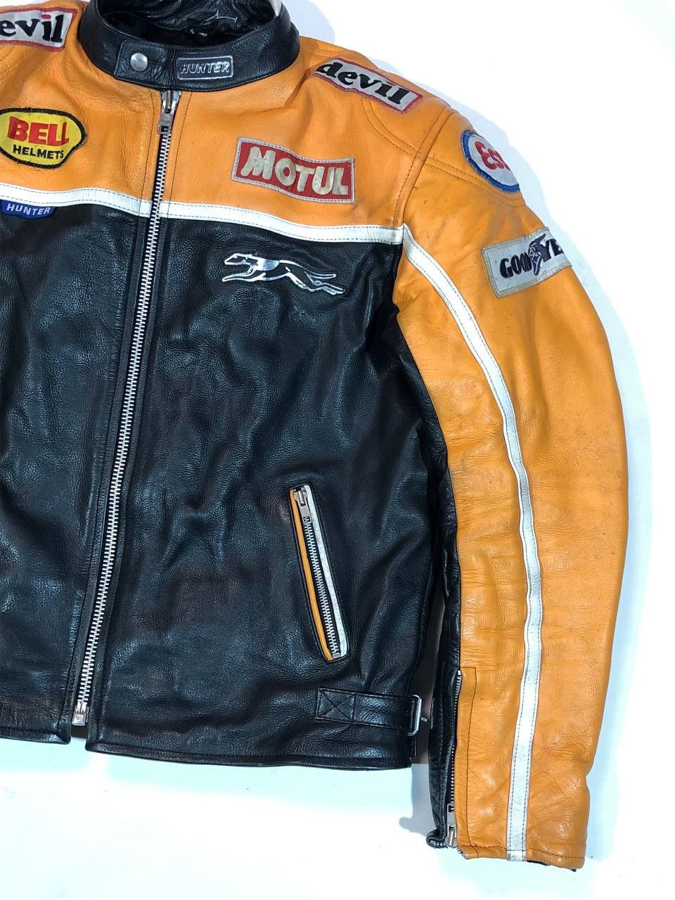 Hunter Hunter Moto Leather Jacket Vintage 90s Racing Size US XL / EU 56 / 4 - 2 Thumbnail